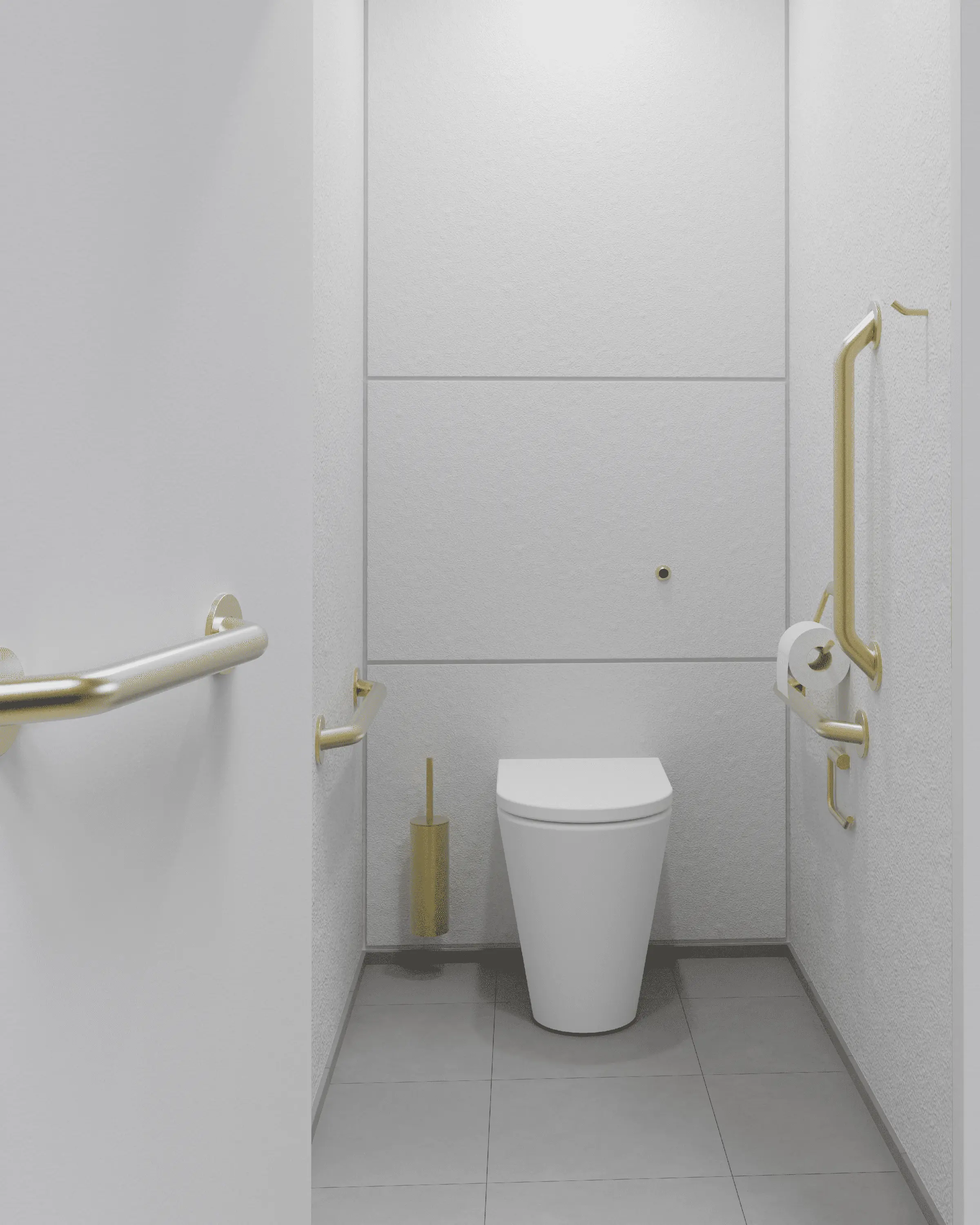 The Splash Lab - Doc M PVD Brass Ambulant Pack / Floor Standing WC / Straight Grab Bar