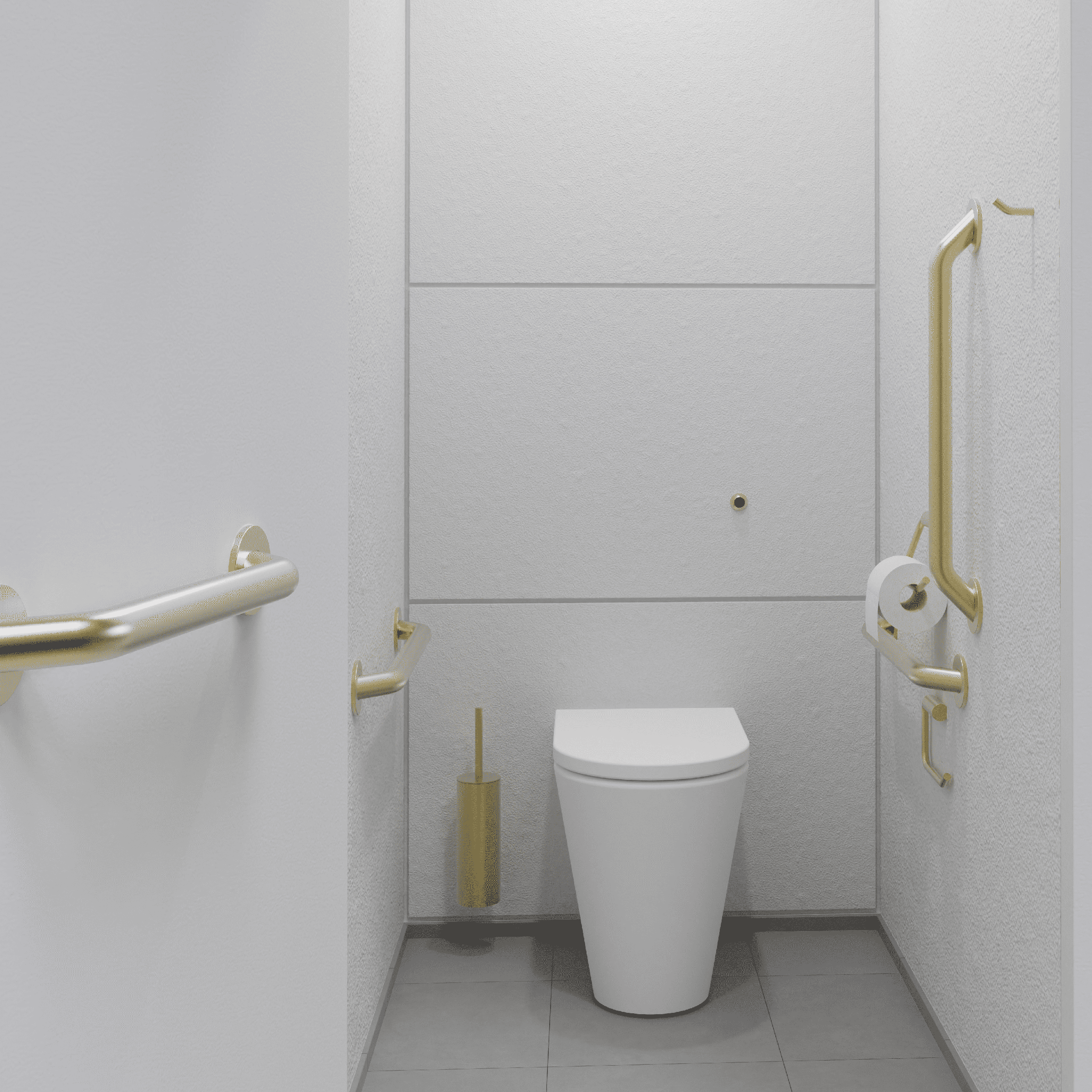 Doc M PVD Brass Ambulant Pack / Floor Standing WC / Straight Grab Bar