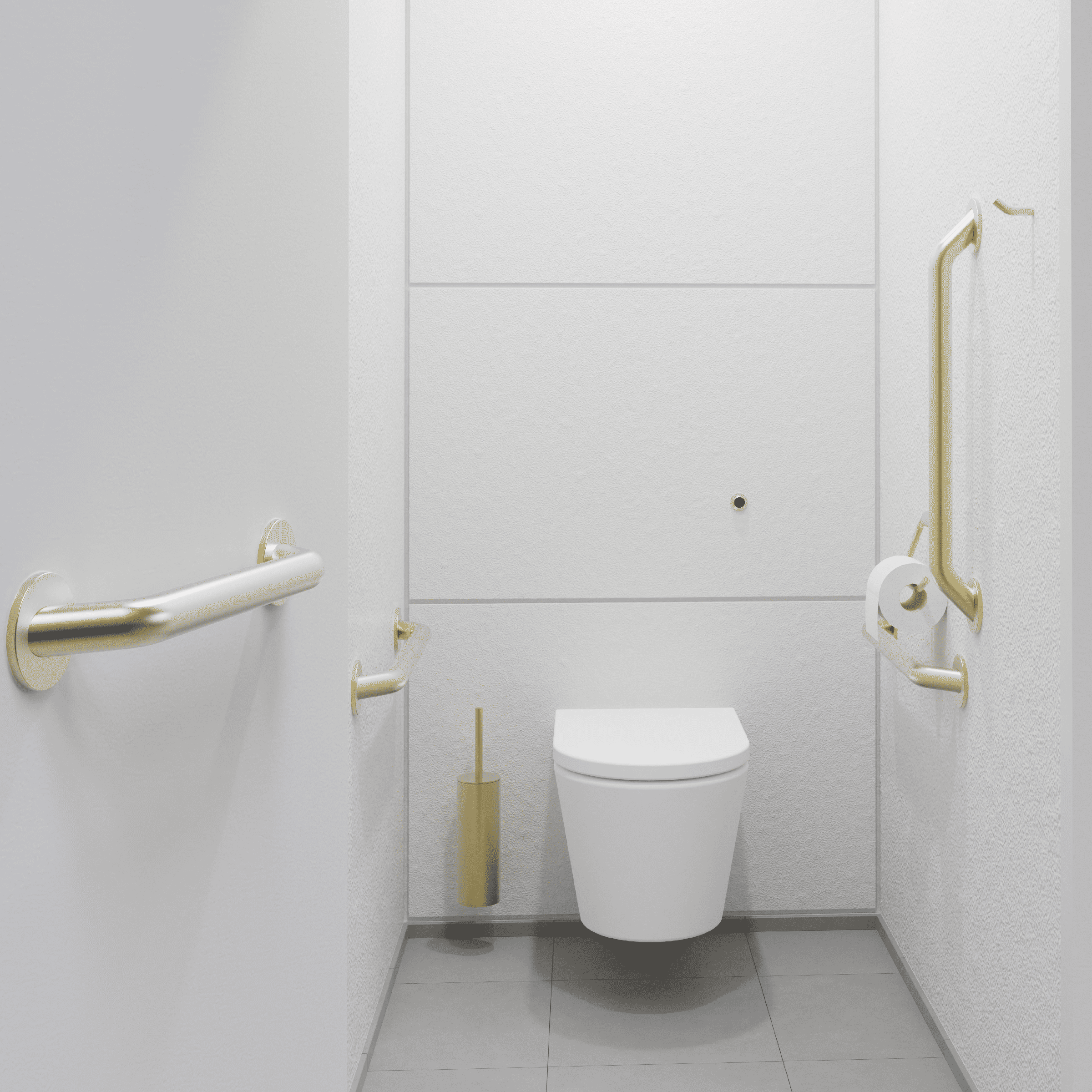 Doc M PVD Brass Ambulant Pack / Wall Hung WC / Straight Grab Bar
