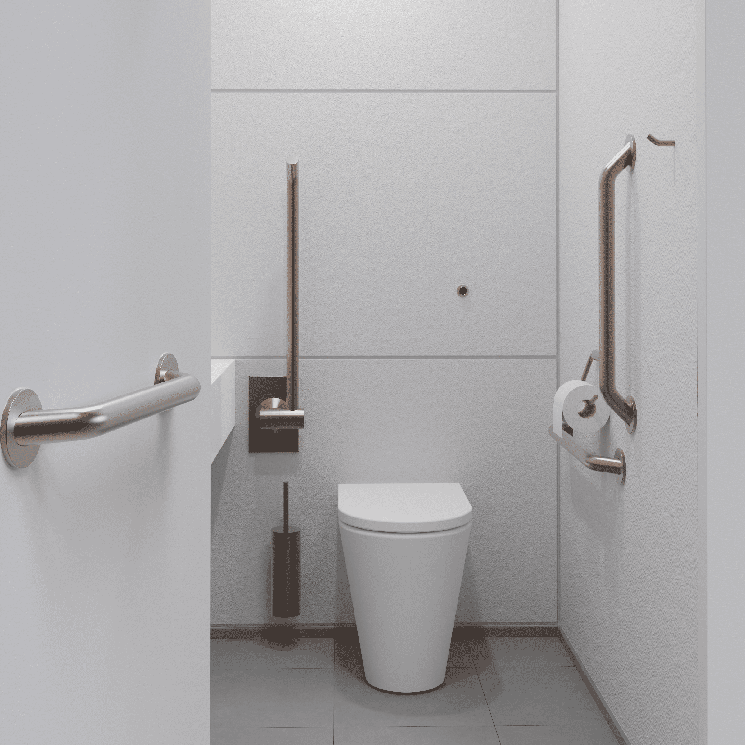Doc M PVD Bronze Ambulant Pack / Floor Standing WC / Hinged Grab Bar