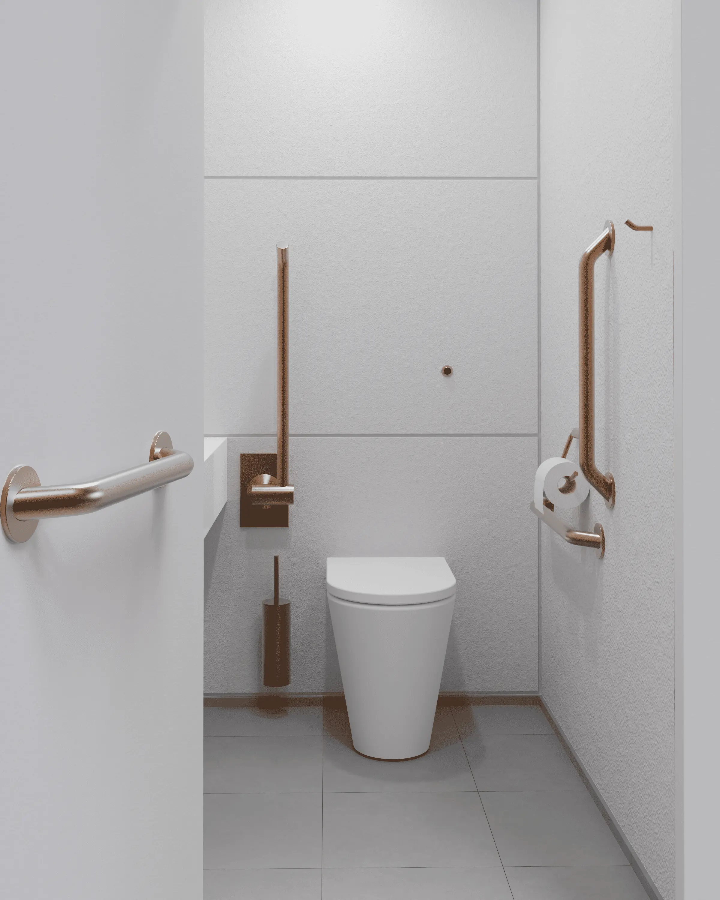 The Splash Lab - Doc M PVD Copper Ambulant Pack / Floor Standing WC / Hinged Grab Bar