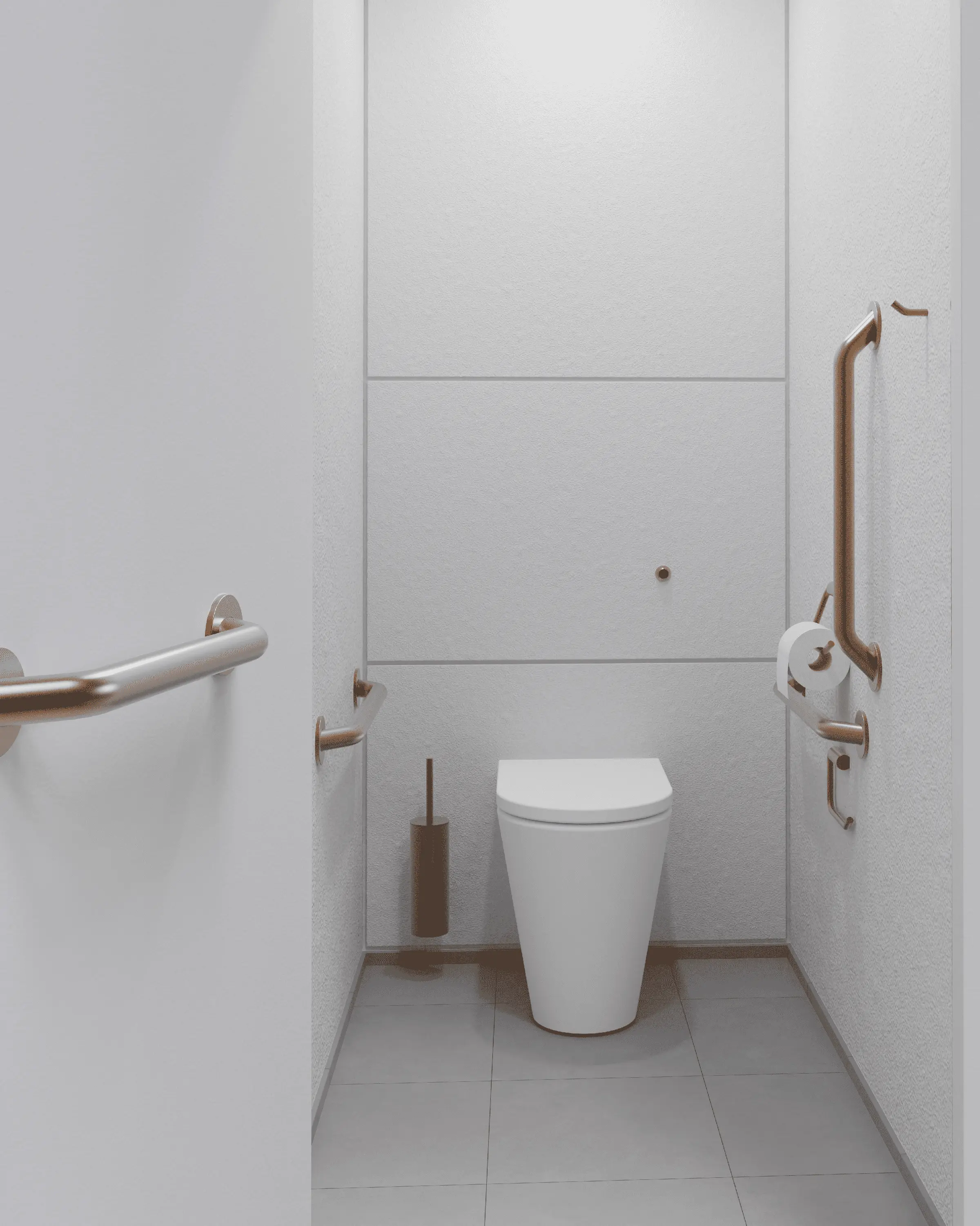 The Splash Lab - Doc M PVD Copper Ambulant Pack / Floor Standing WC / Straight Grab Bar