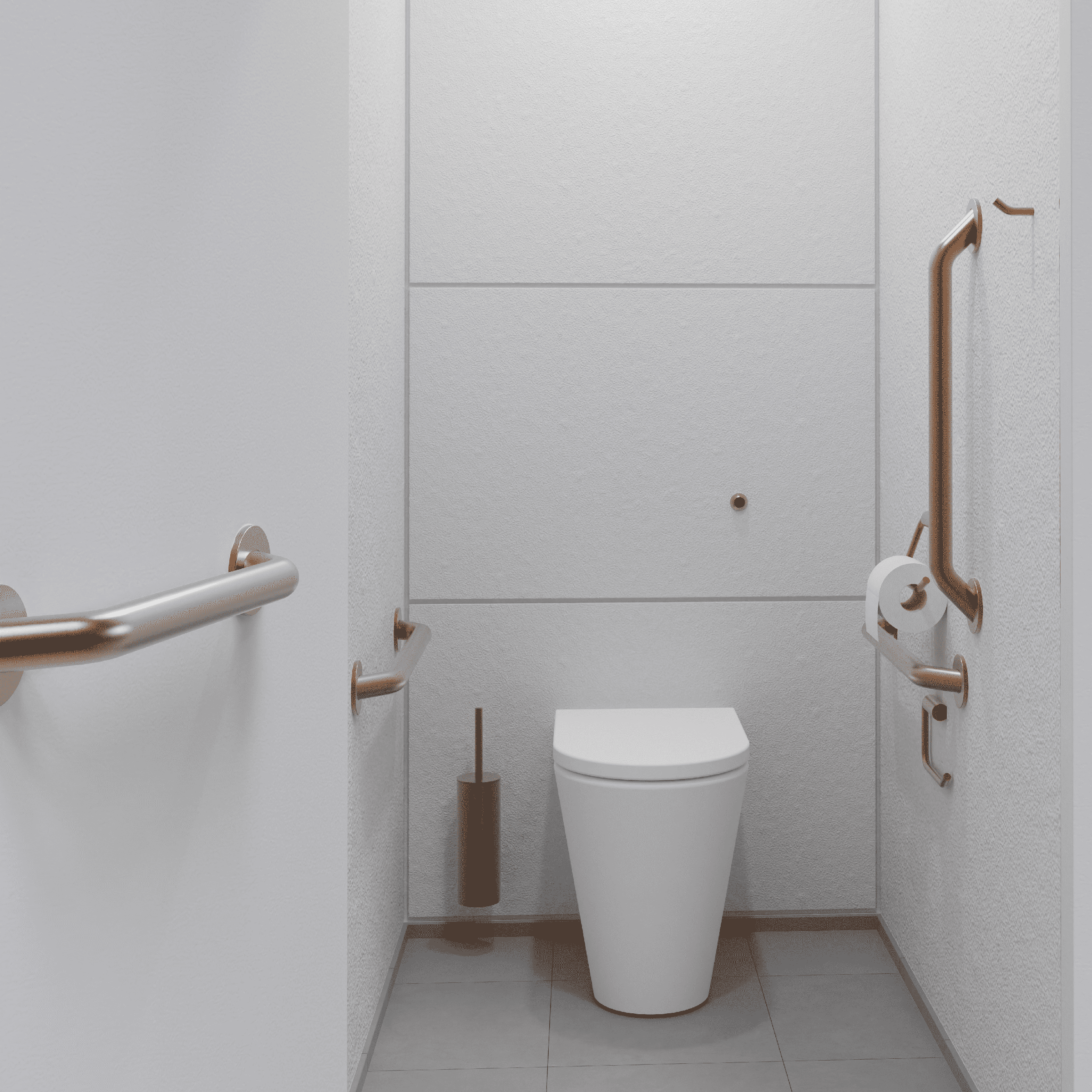 Doc M PVD Copper Ambulant Pack / Floor Standing WC / Straight Grab Bar