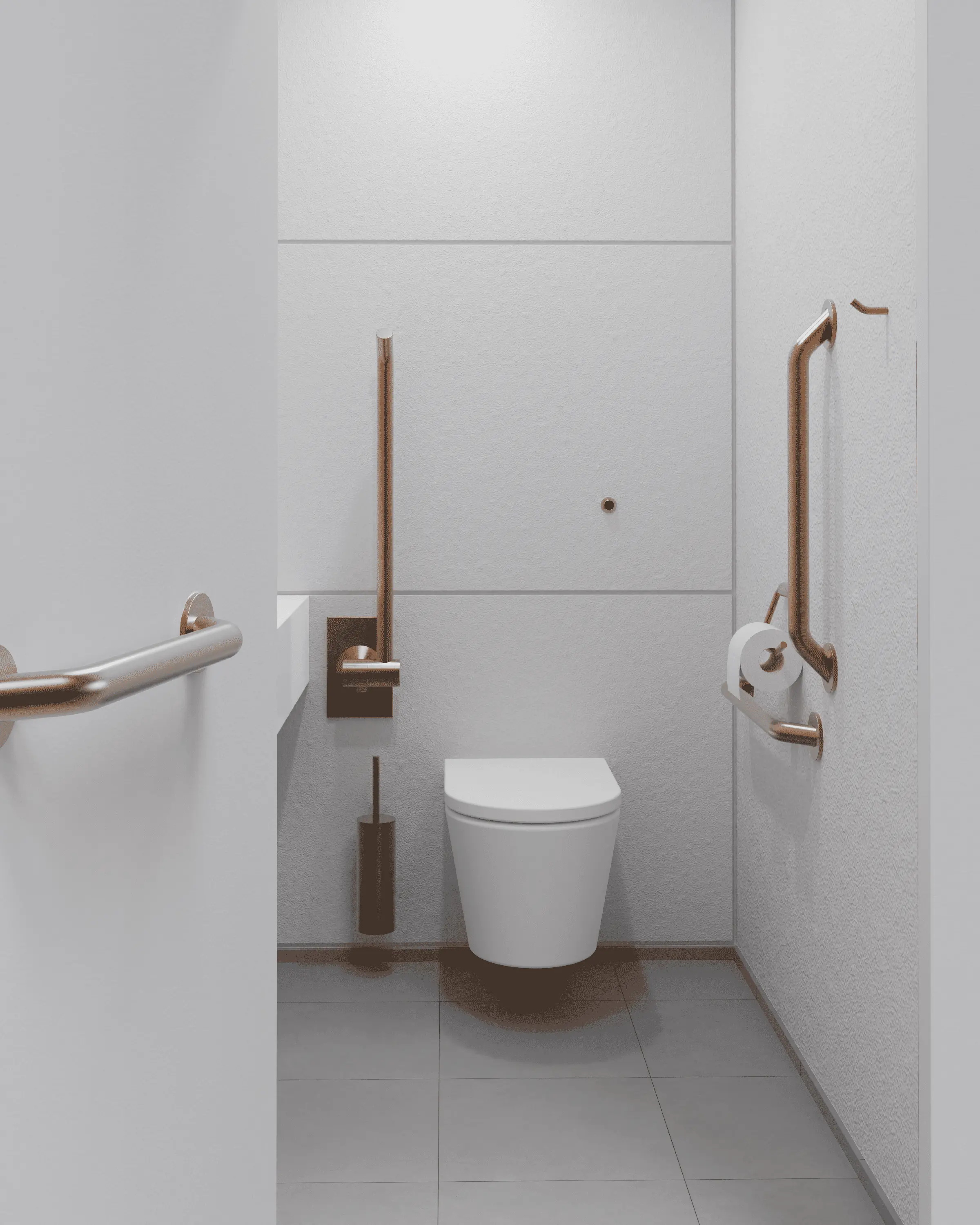 The Splash Lab - Doc M PVD Copper Ambulant Pack / Wall Hung WC / Hinged Grab Bar