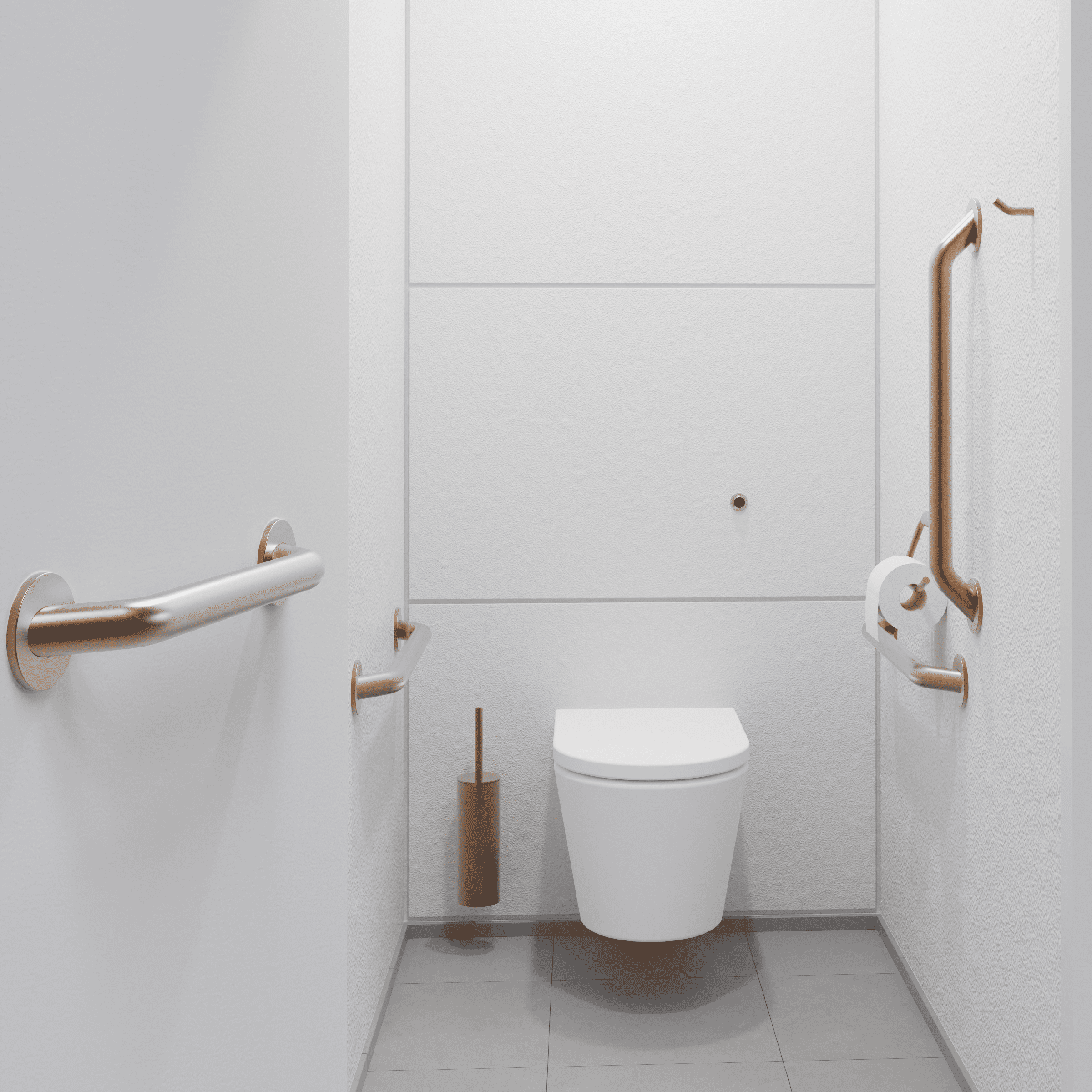 Doc M PVD Copper Ambulant Pack / Wall Hung WC / Straight Grab Bar