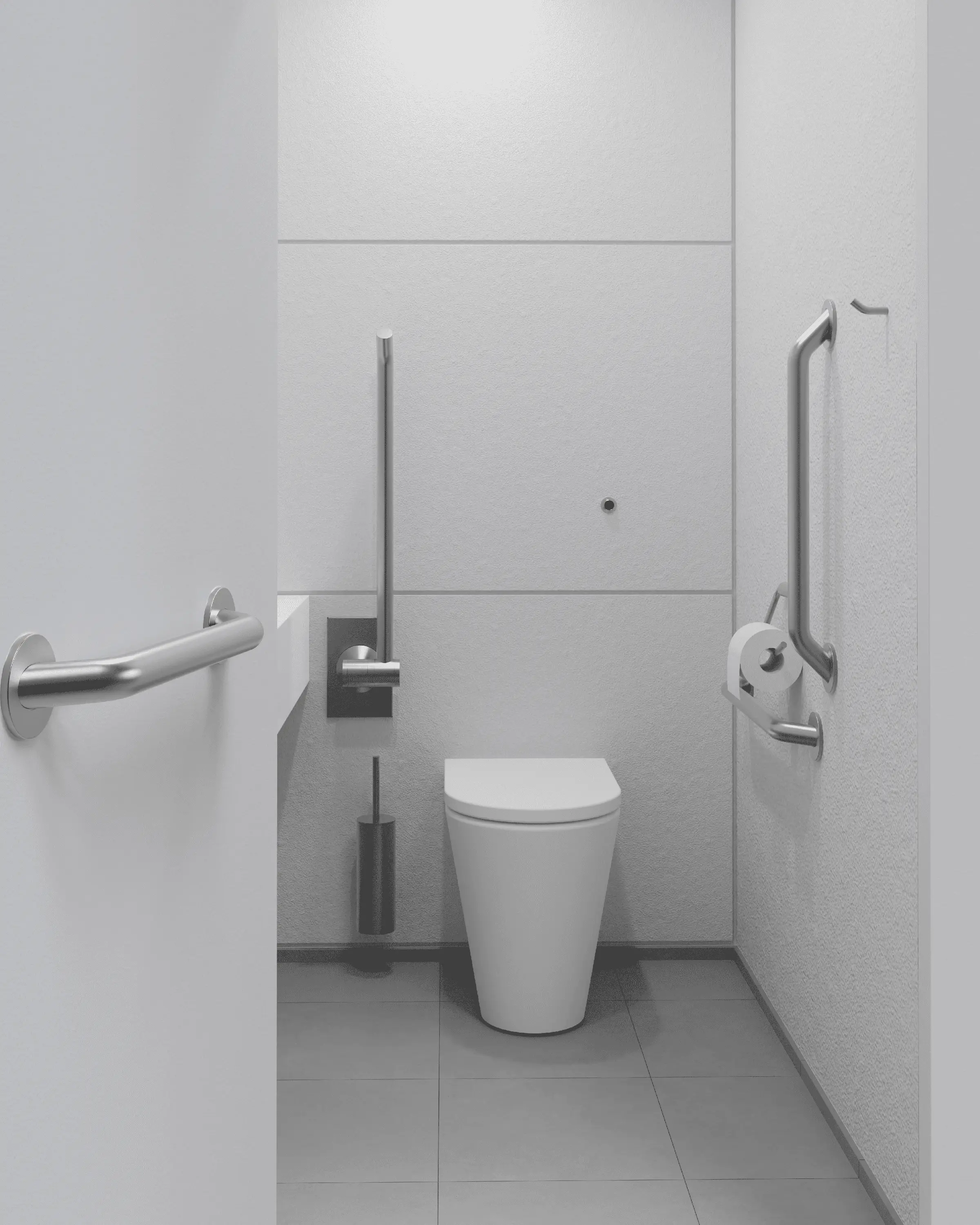 The Splash Lab - Doc M Satin Ambulant Pack / Floor Standing WC / Hinged Grab Bar