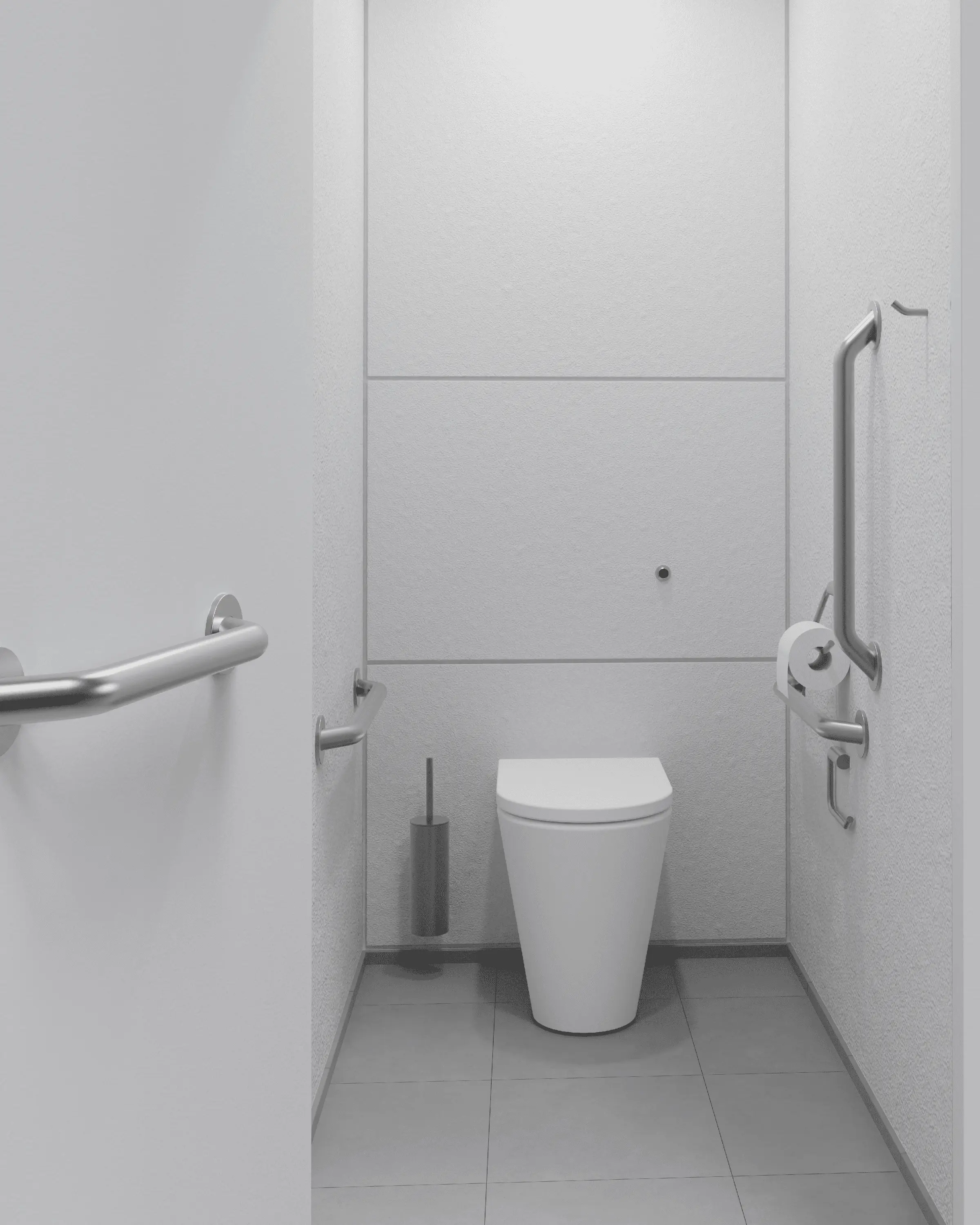 The Splash Lab - Doc M Satin Ambulant Pack / Floor Standing WC / Straight Grab Bar