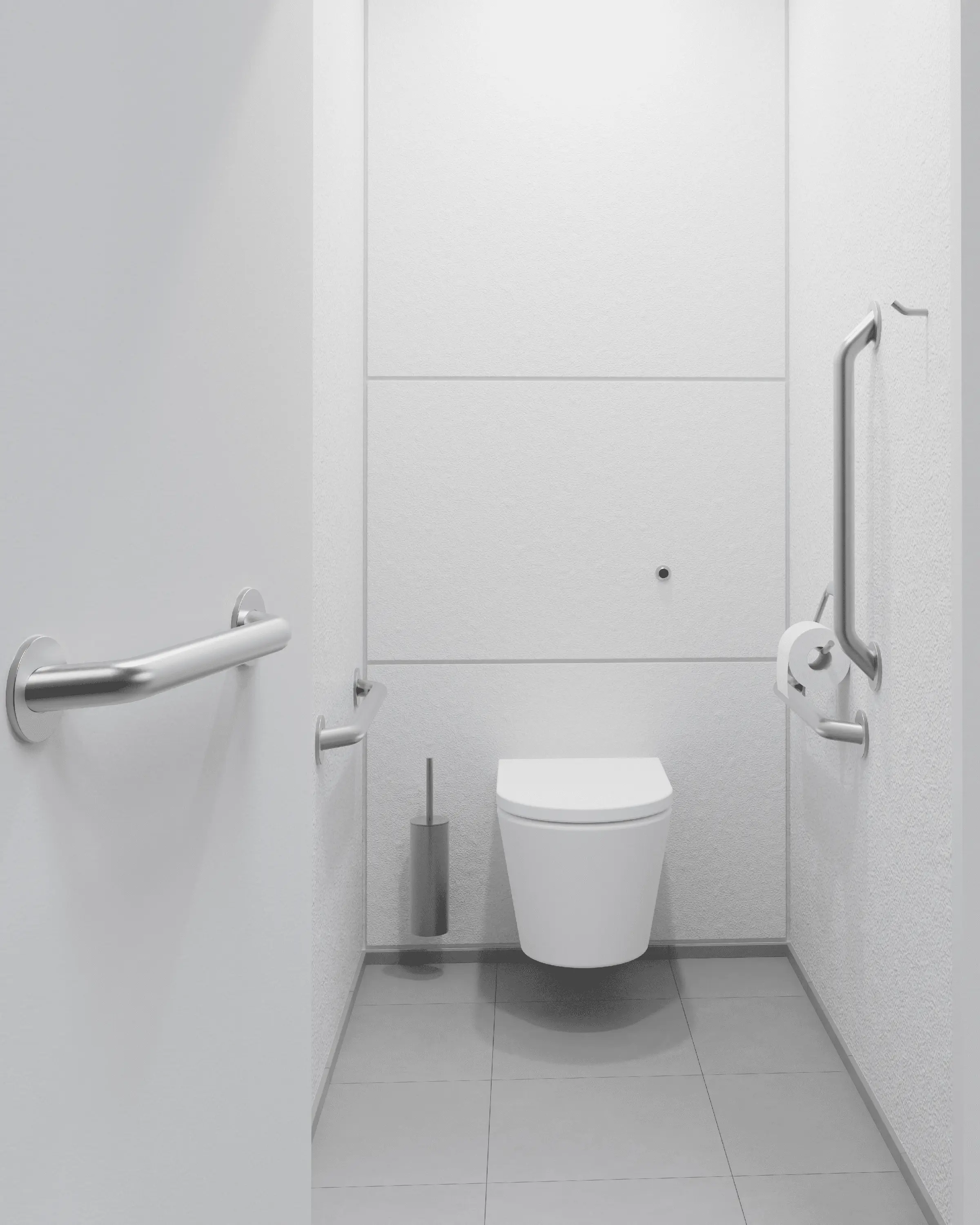 The Splash Lab - Doc M Satin Ambulant Pack / Wall Hung WC / Straight Grab Bar