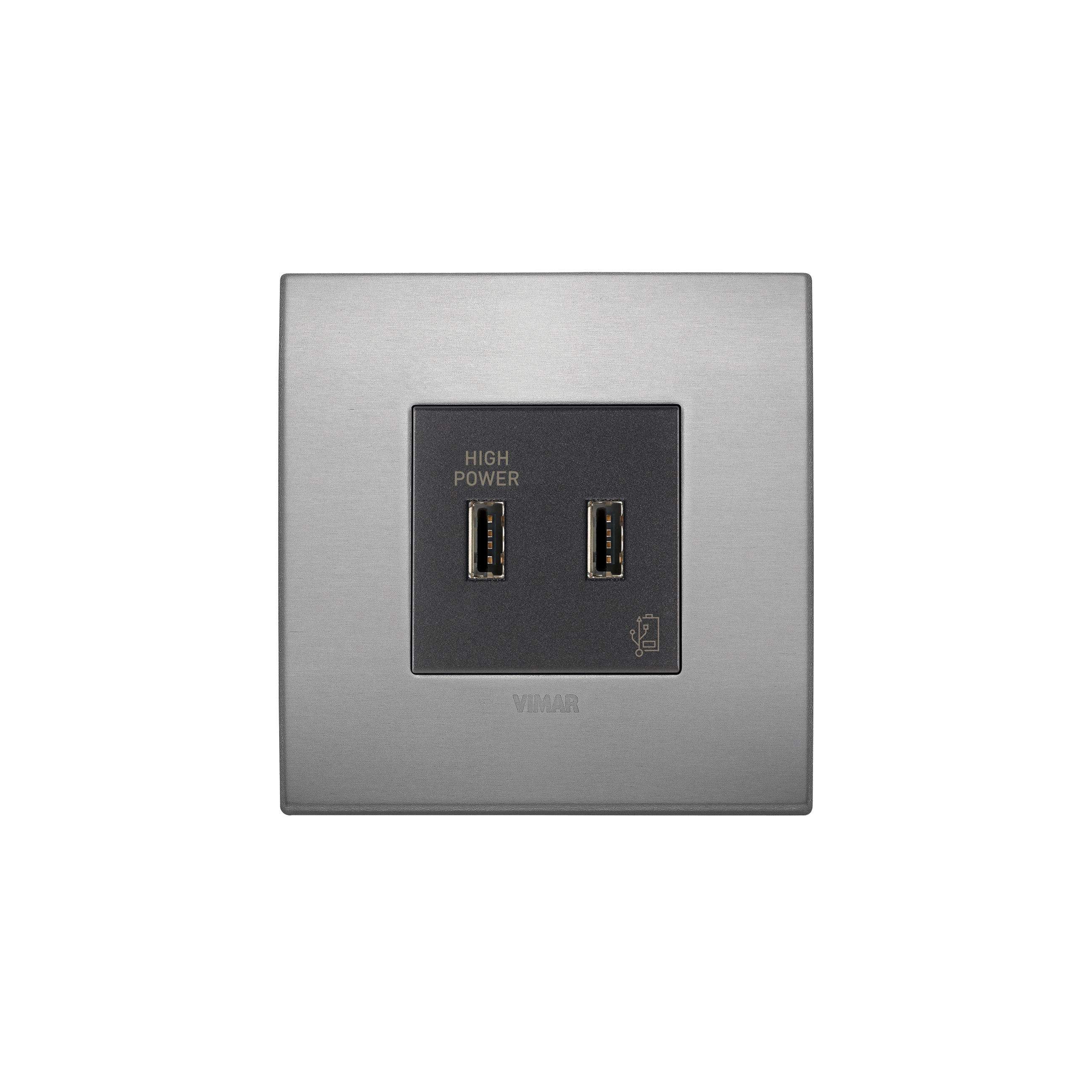 Display product USB supply unit 5V2, 1A Arké aluminium lava from manufacturer VIMAR
