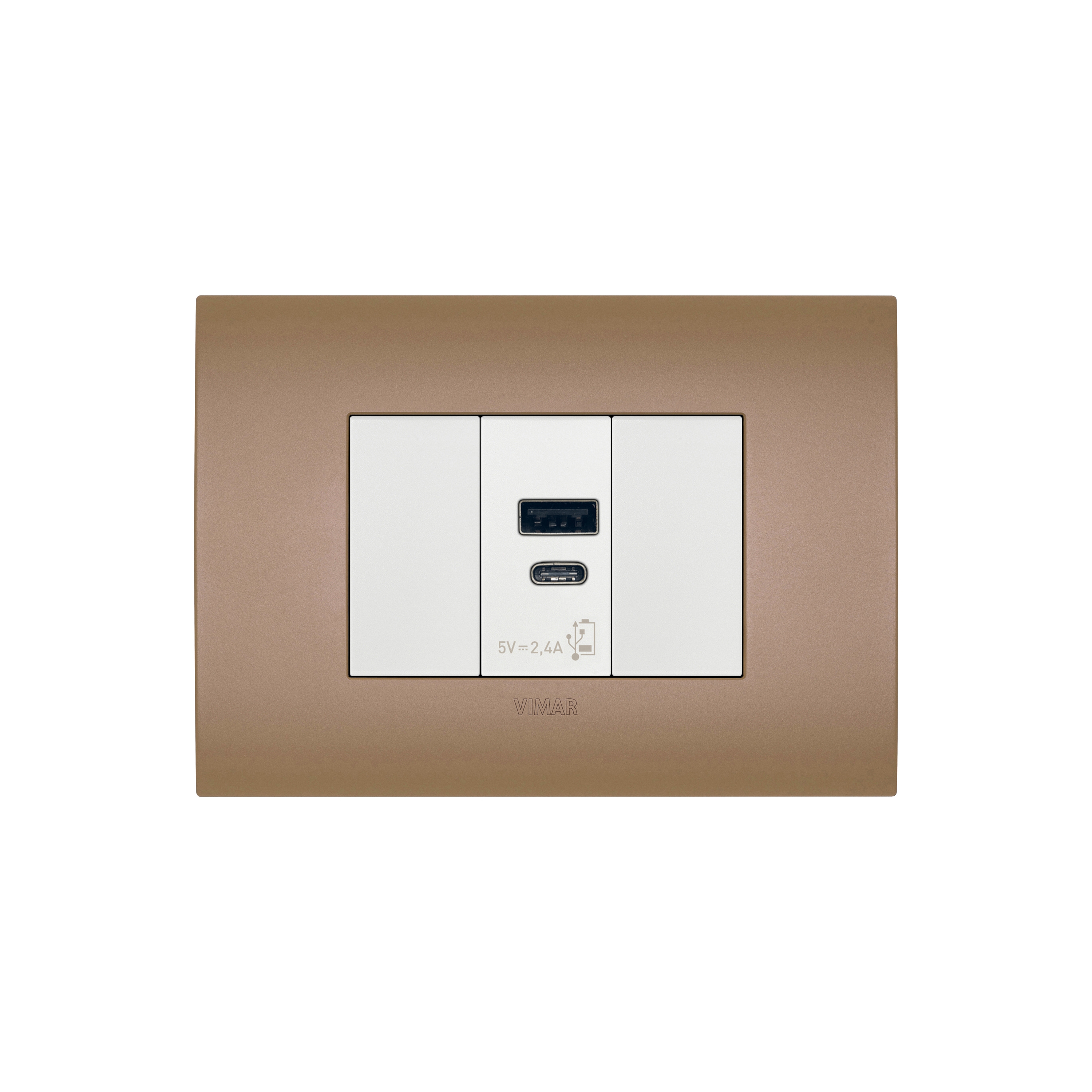 Display product A+C-USB supply unit 5V 2,4A Arké Fit Siena Soil from manufacturer VIMAR