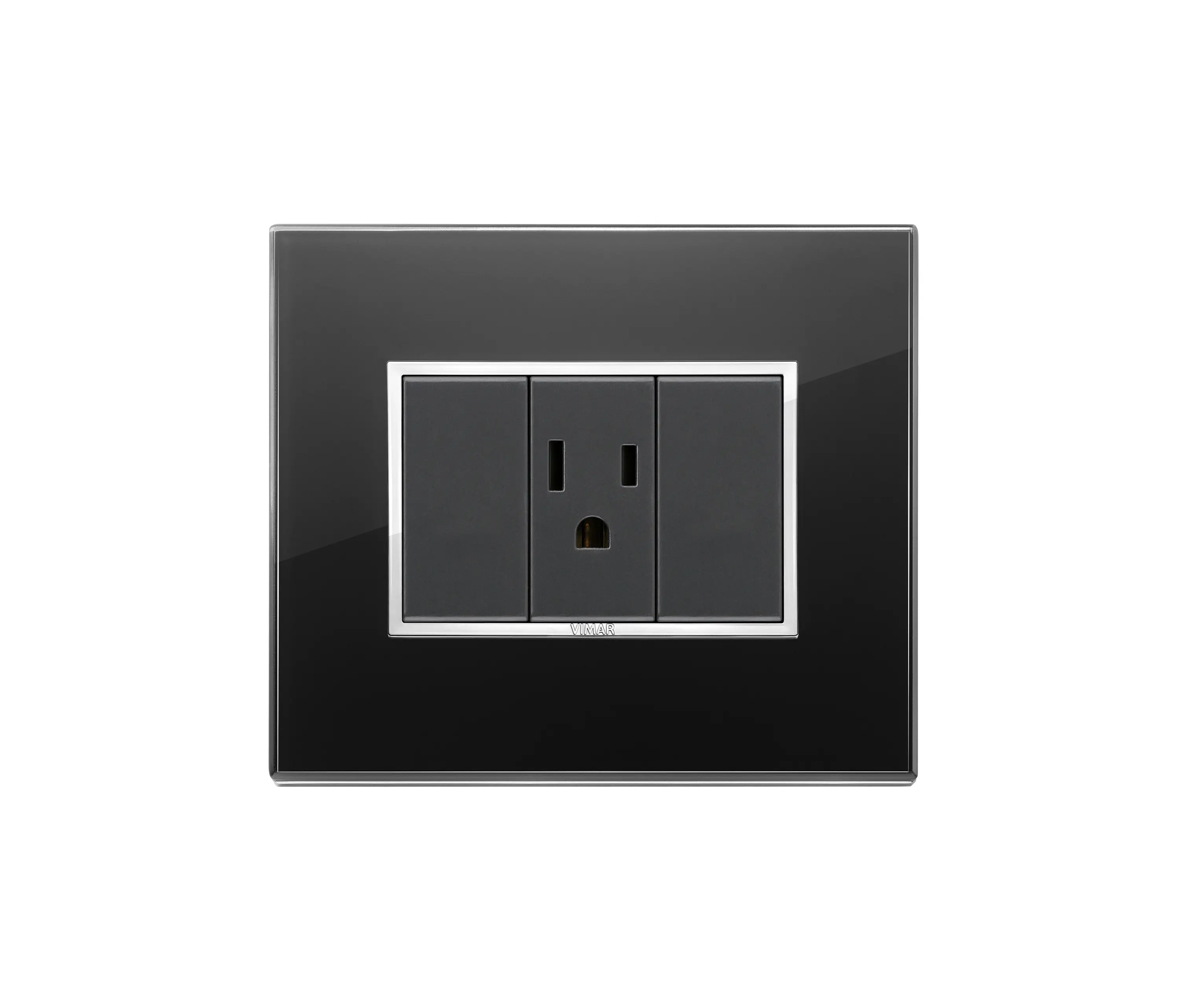 VIMAR - Prise USA - SASO Eikon Evo cristal diamant noir