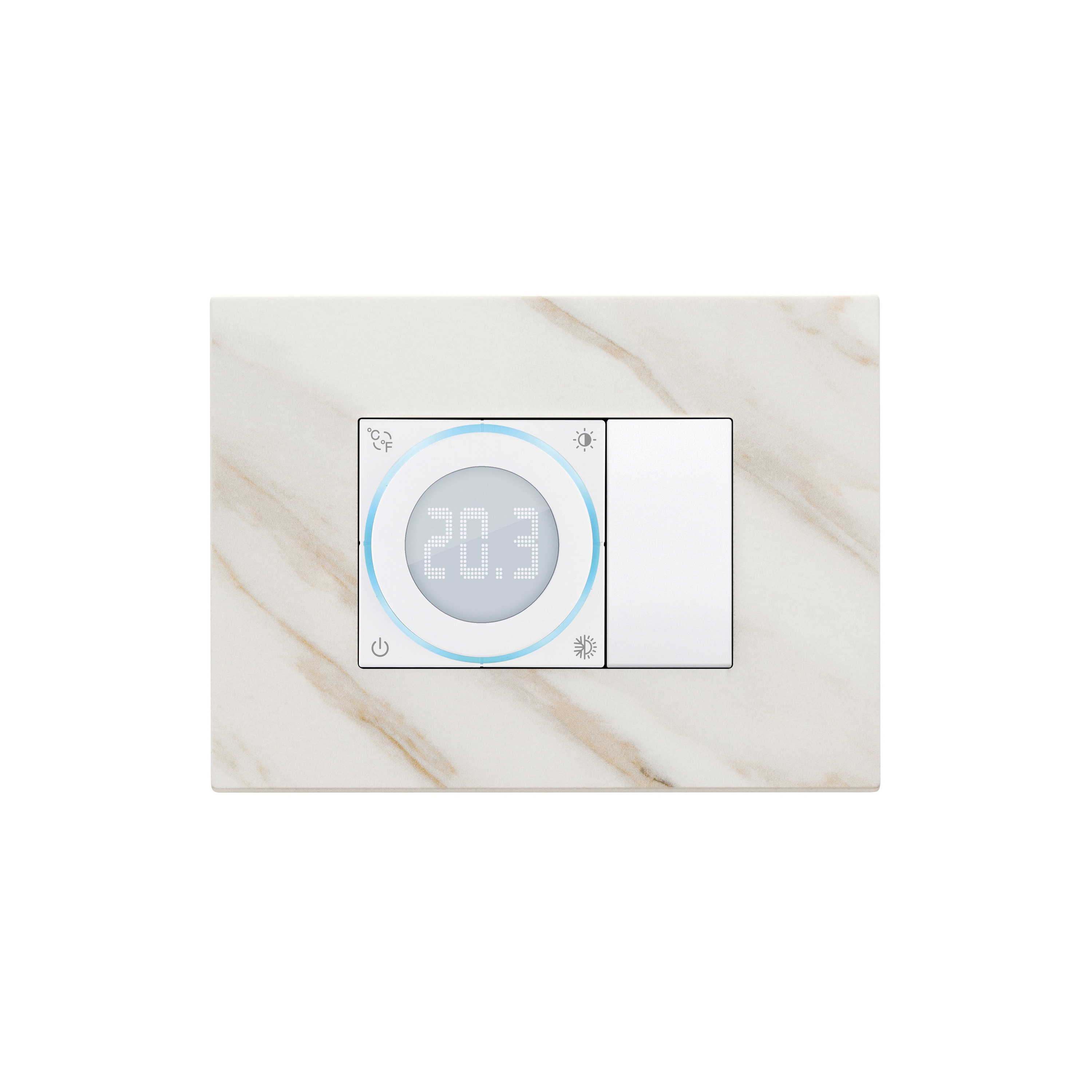 Display product Thermostat wi-fi stoneware white Calacatta from manufacturer VIMAR