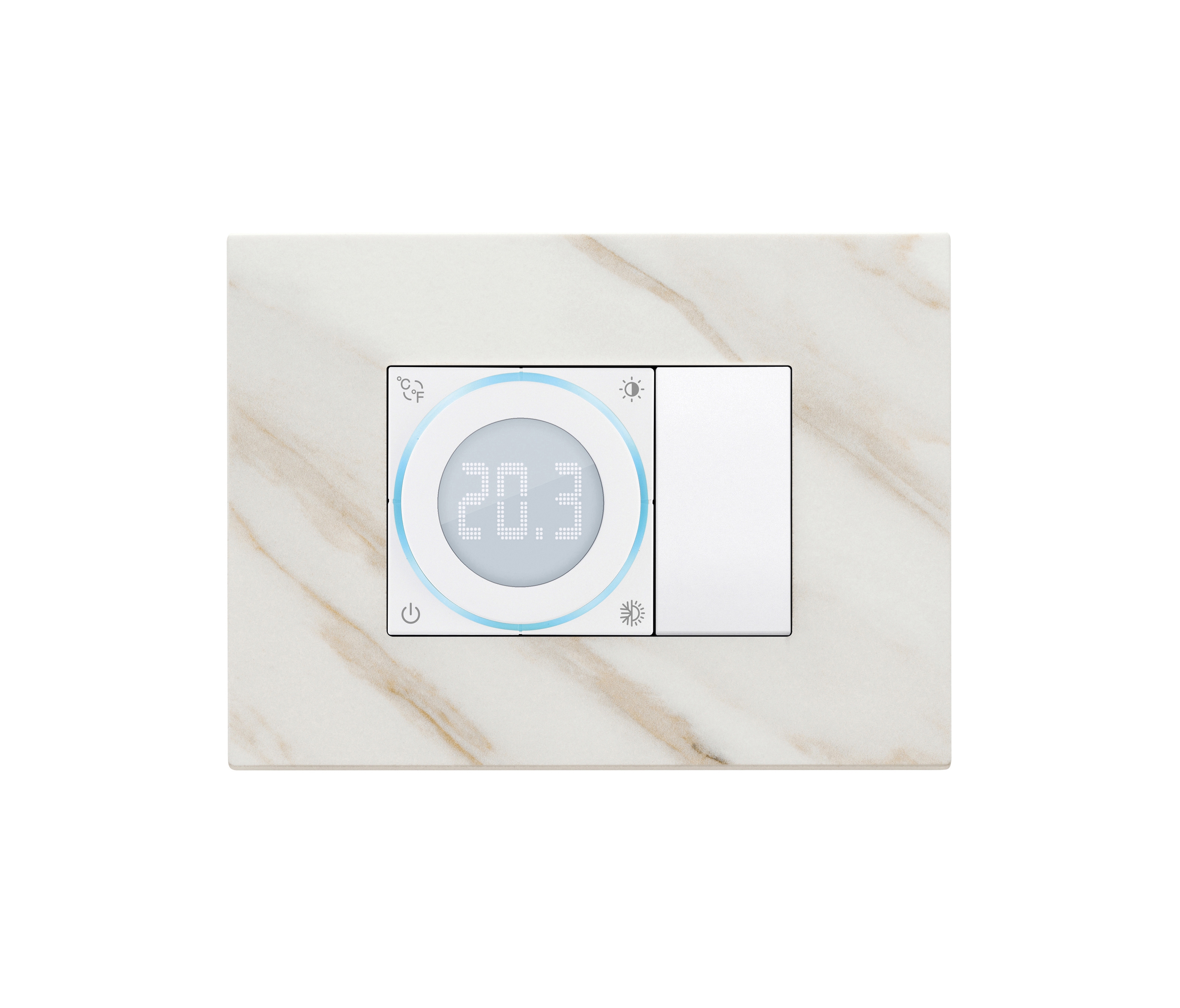 Display product Thermostat wi-fi stoneware white Calacatta from manufacturer VIMAR