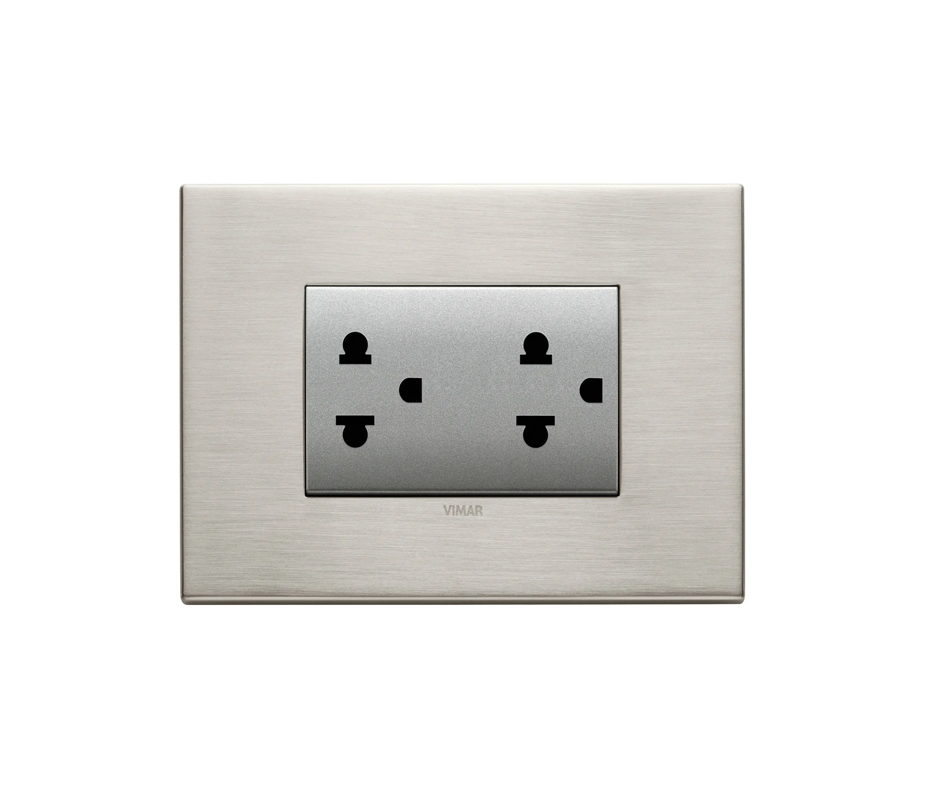 VIMAR - Two USA - EU outlets Eikon Exé brushed nickel