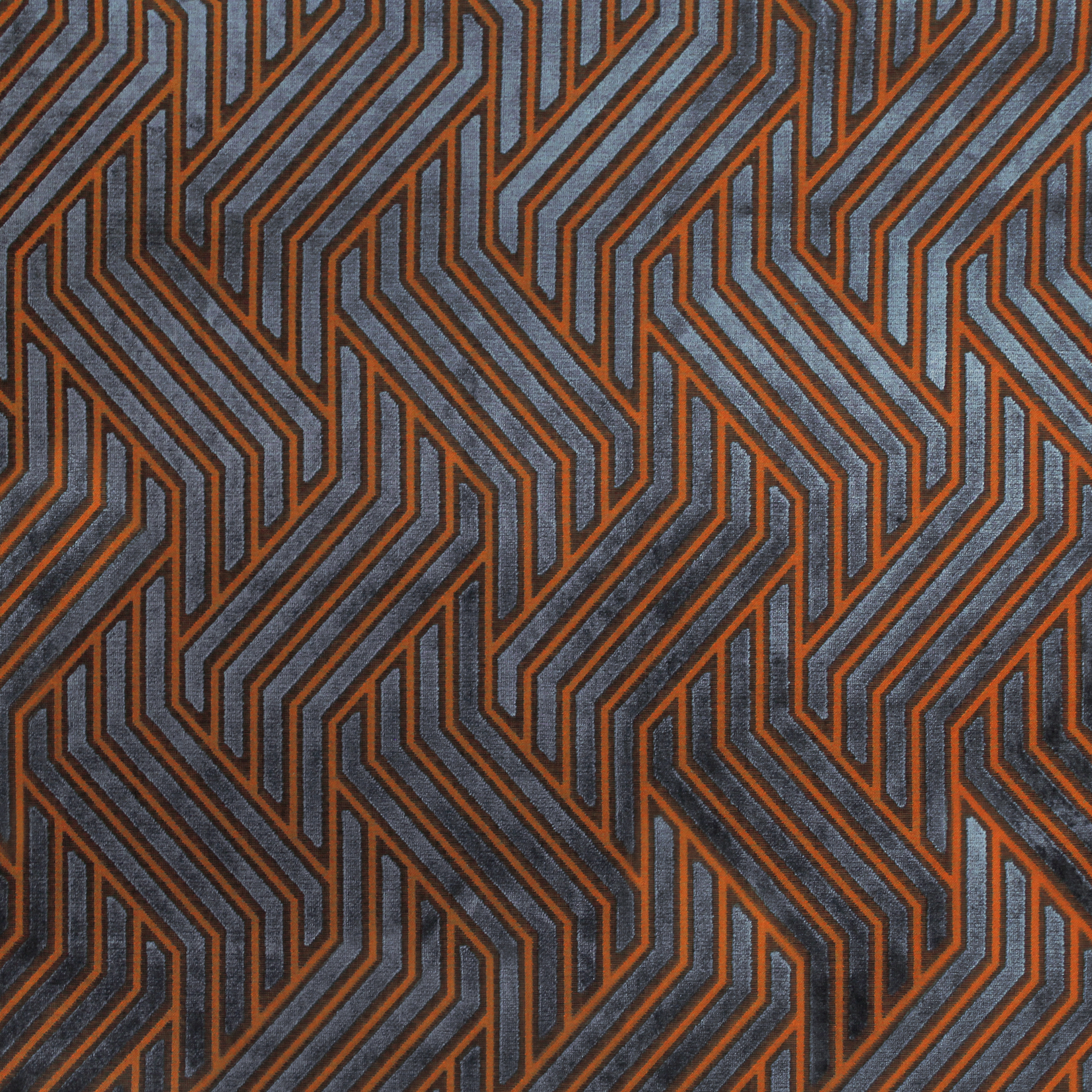 Invicta | Modernist Jacquard Velvet 03 Terracotta Blue
