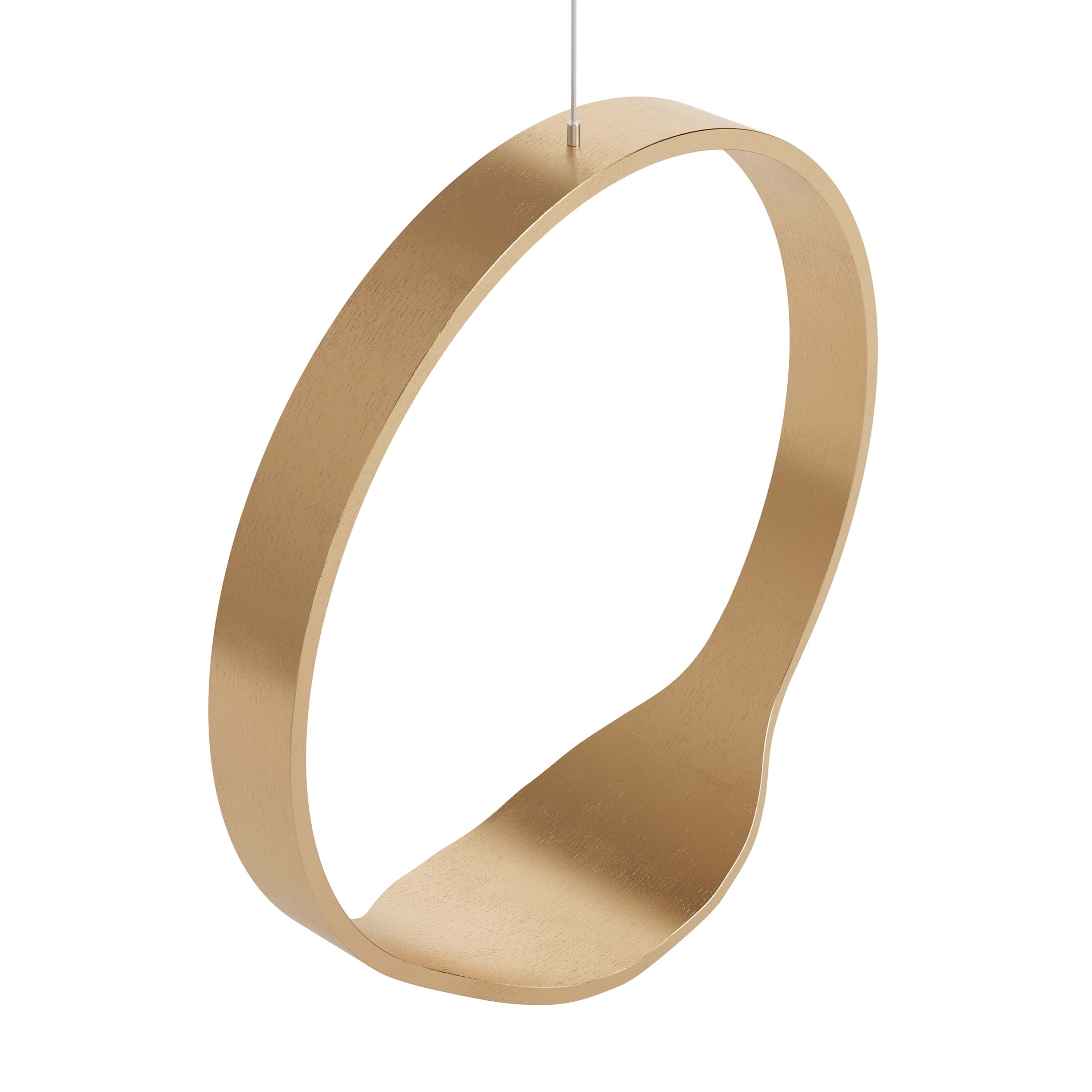 Mostra il prodotto Circleswing N.1 Wooden Hanging Chair Swing Seat - in gold colour gilding liquid⎥indoor del produttore Iwona Kosicka Design