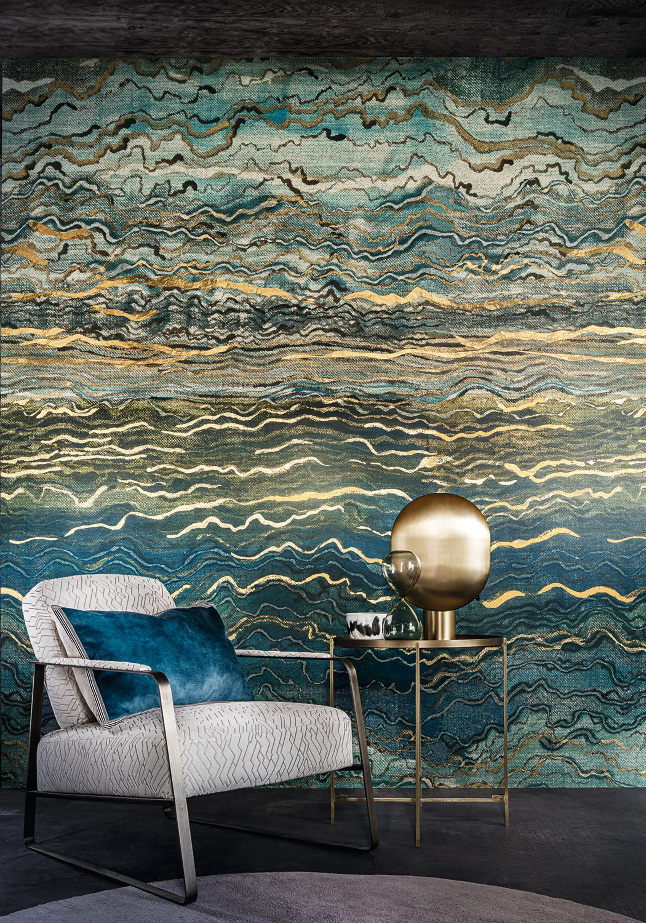 Casamance - AZURITE BLEU/VERT/DORÉ