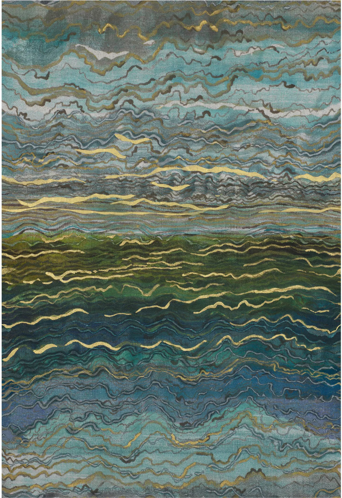 Casamance - AZURITE BLEU/VERT/DORÉ