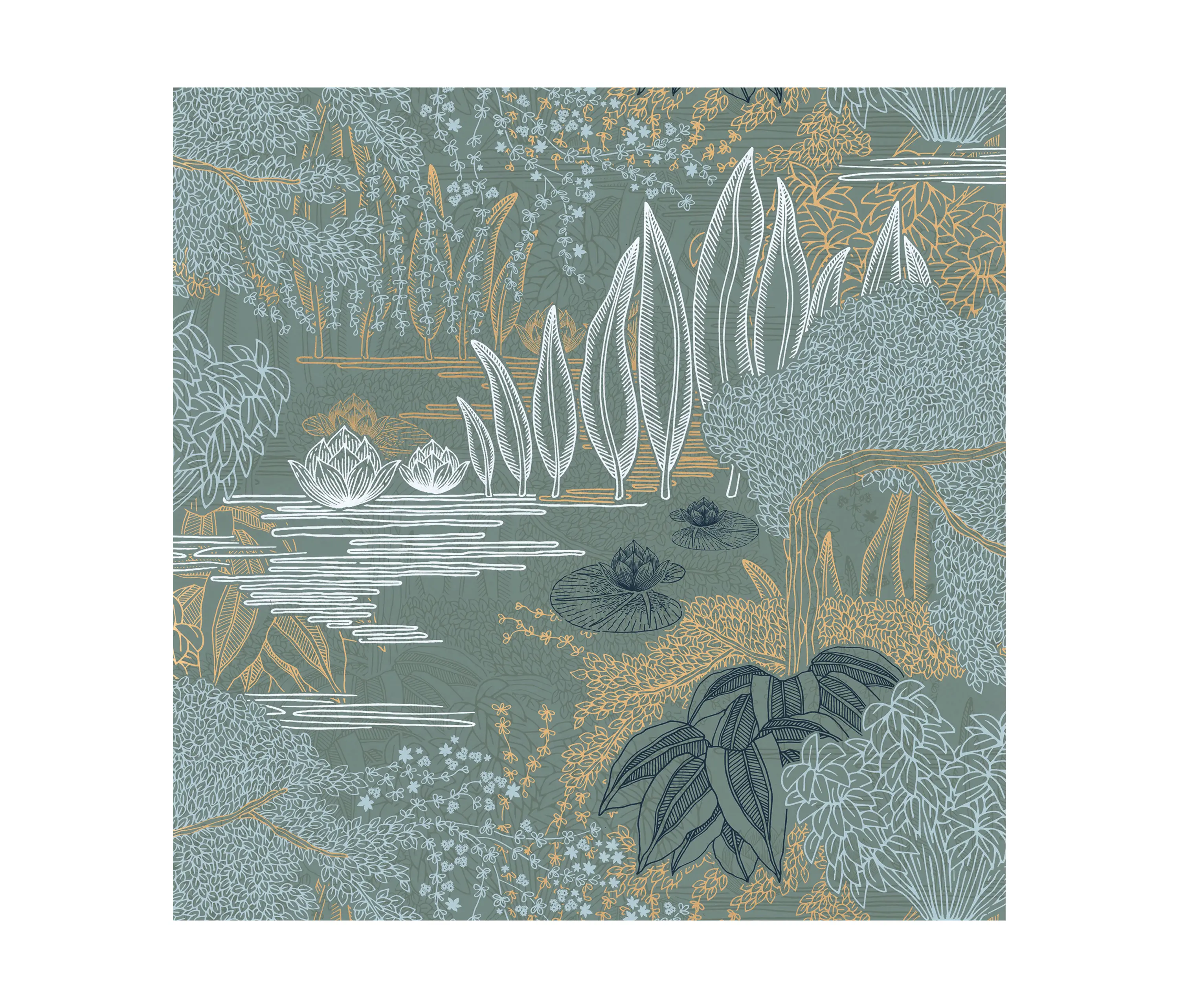 Casamance - JASMIN VERT DE GRIS/DORÉ