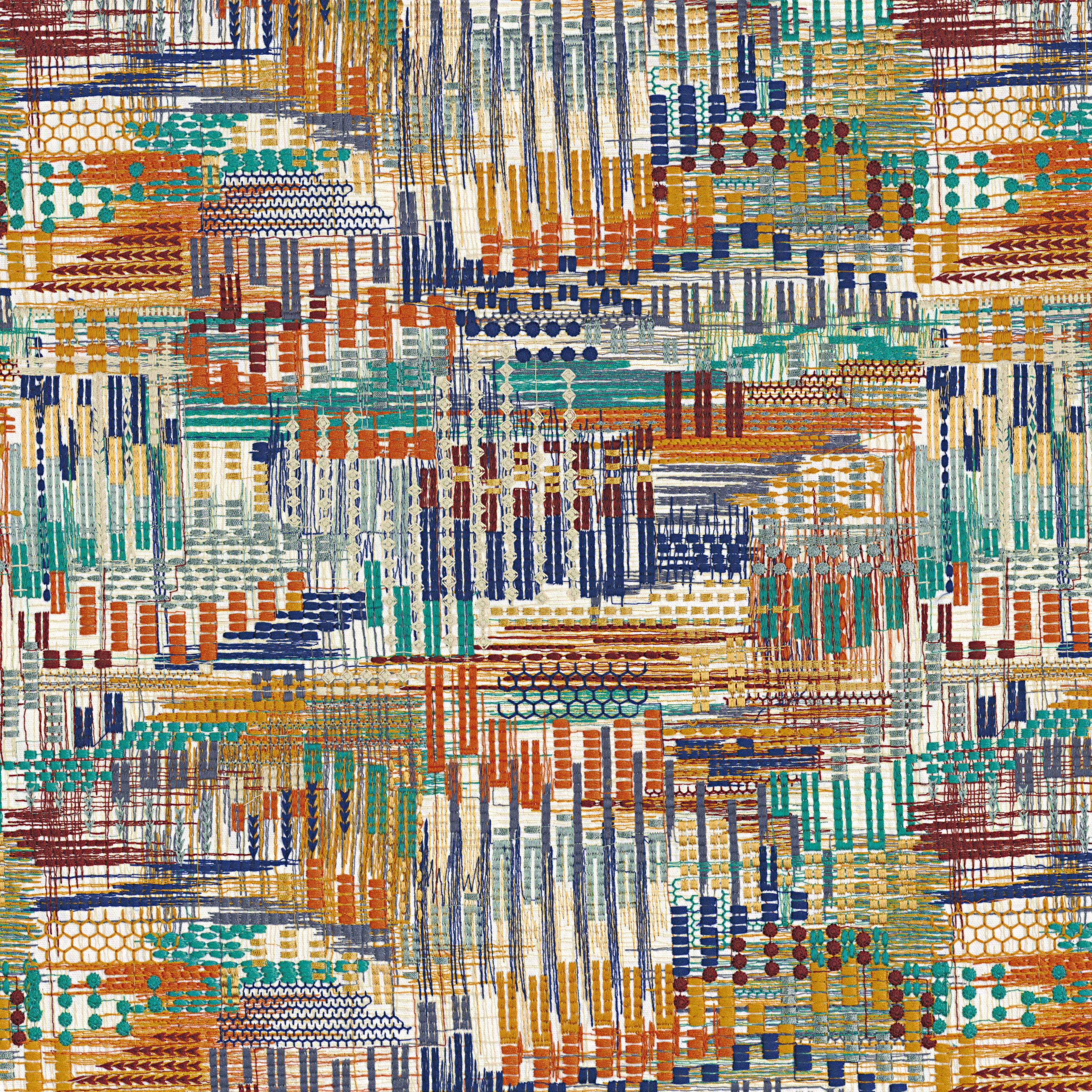 Display product POINT DE VUE TURQUOISE ORANGE BRULEE from manufacturer Casamance