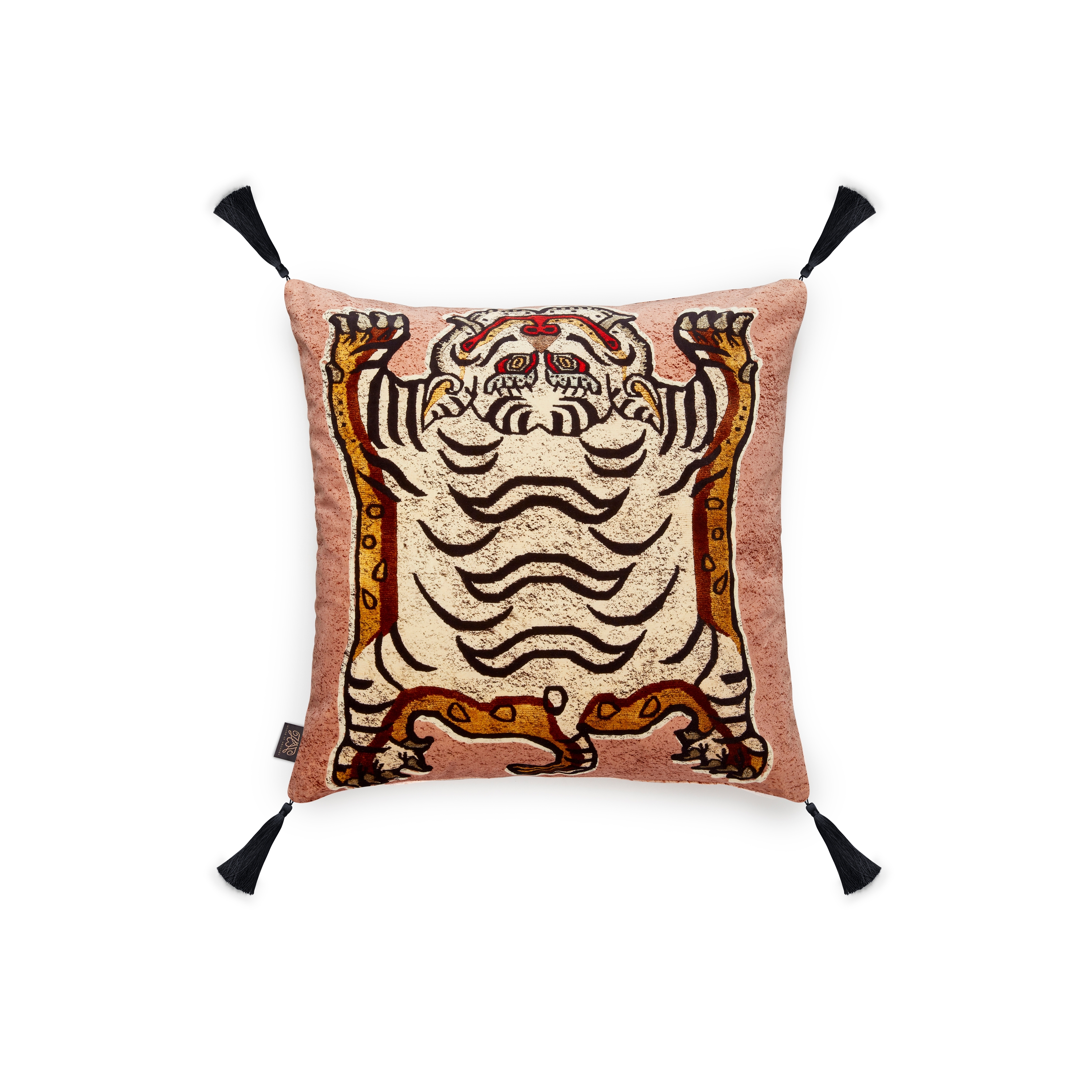 Display product TIGRIS Velvet Tassel Cushion - Blush from manufacturer House of Hackney