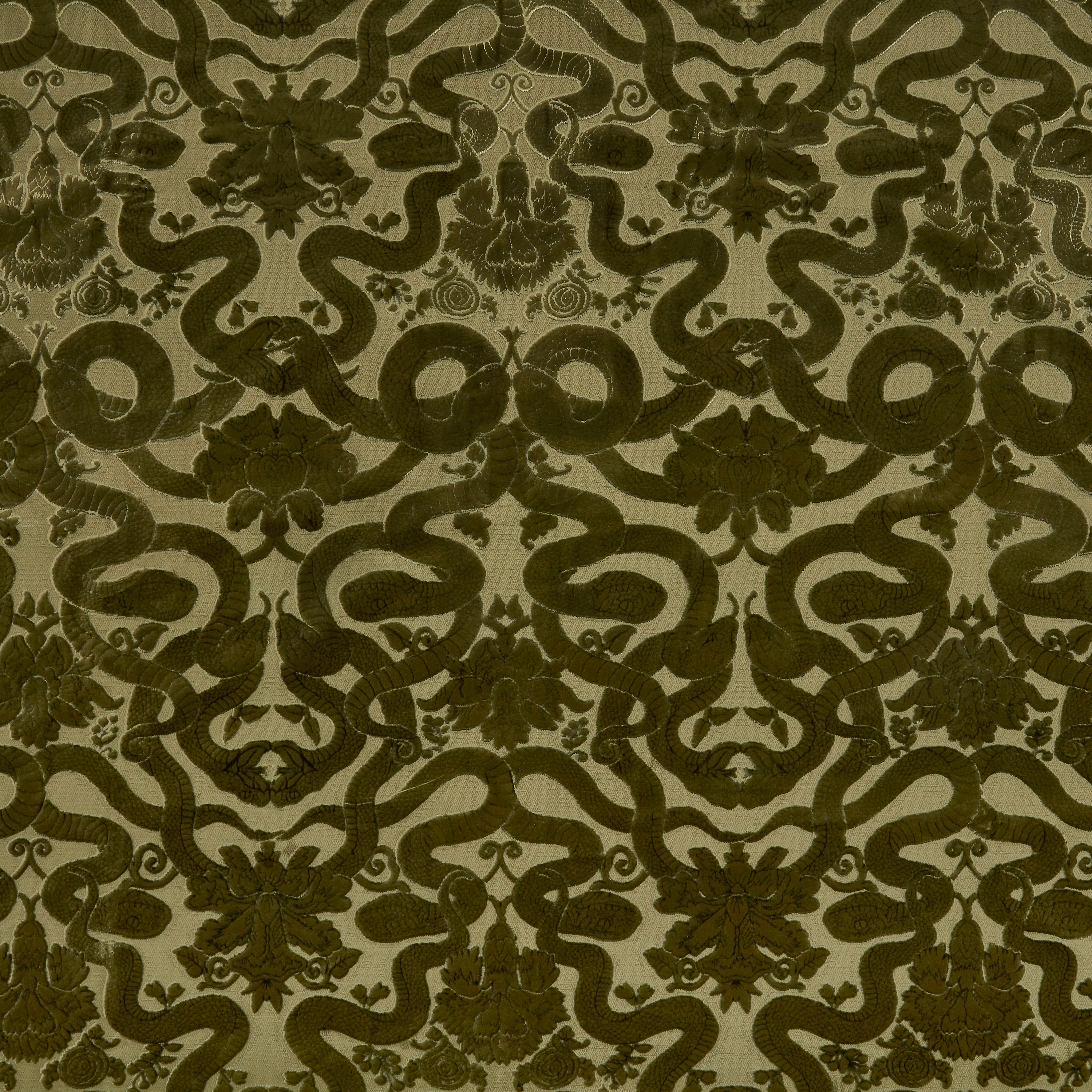 Afficher le produit ANACONDA Velvet - Olive Green du fabricant House of Hackney