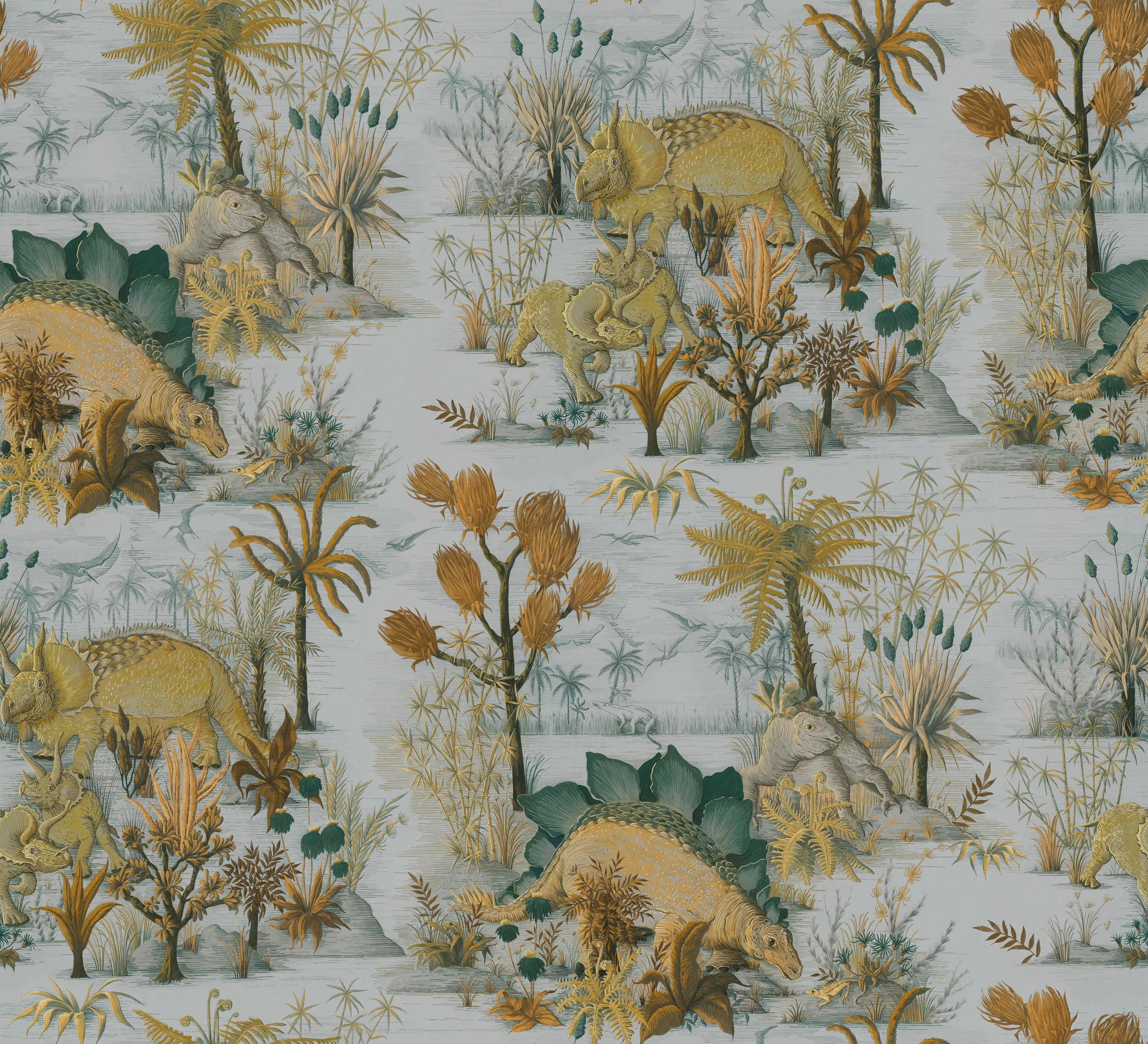 House of Hackney - DINOSAURIA Wallpaper - Dusk