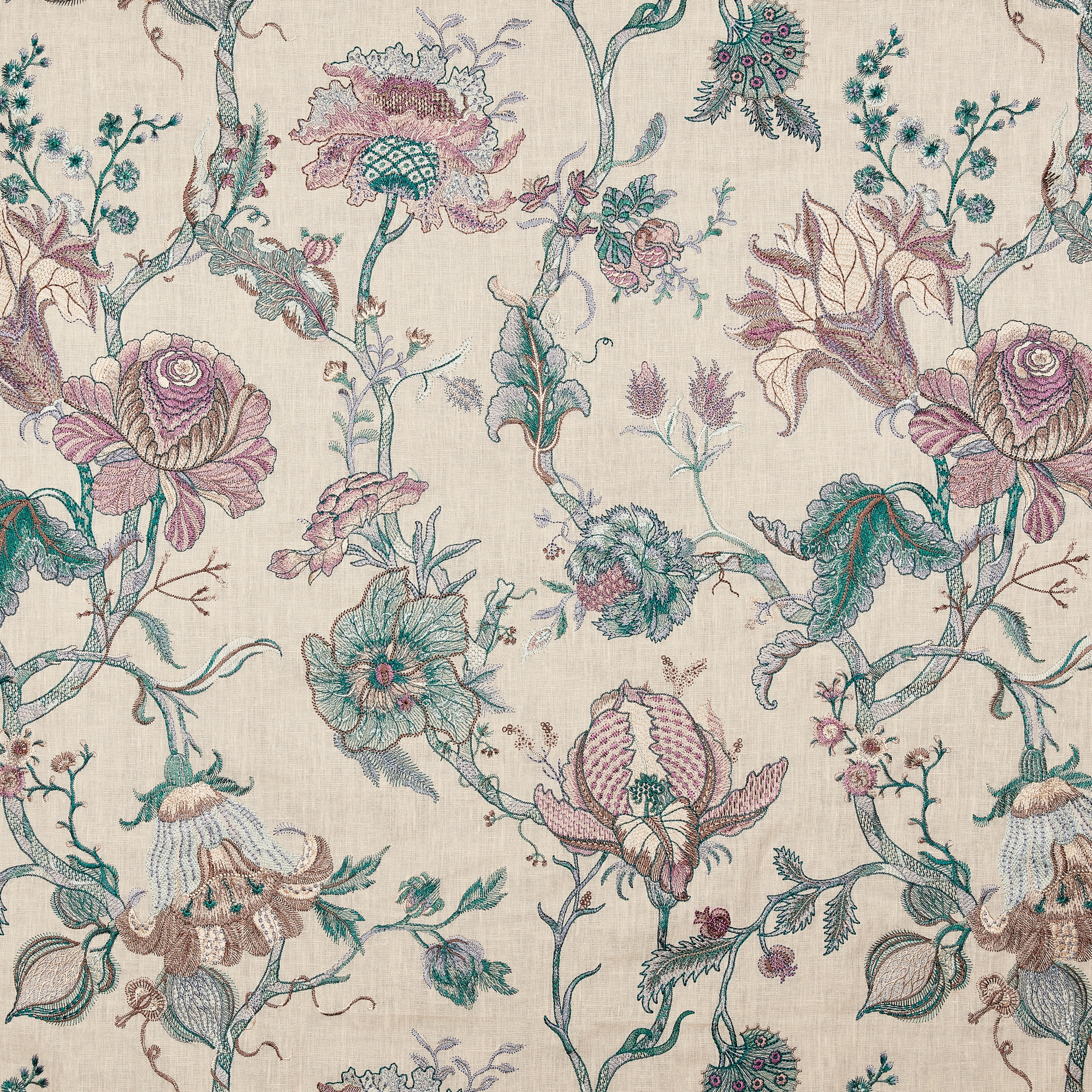 Mostrar el producto ARTEMIS Embroidered Linen - Alabaster del fabricante House of Hackney