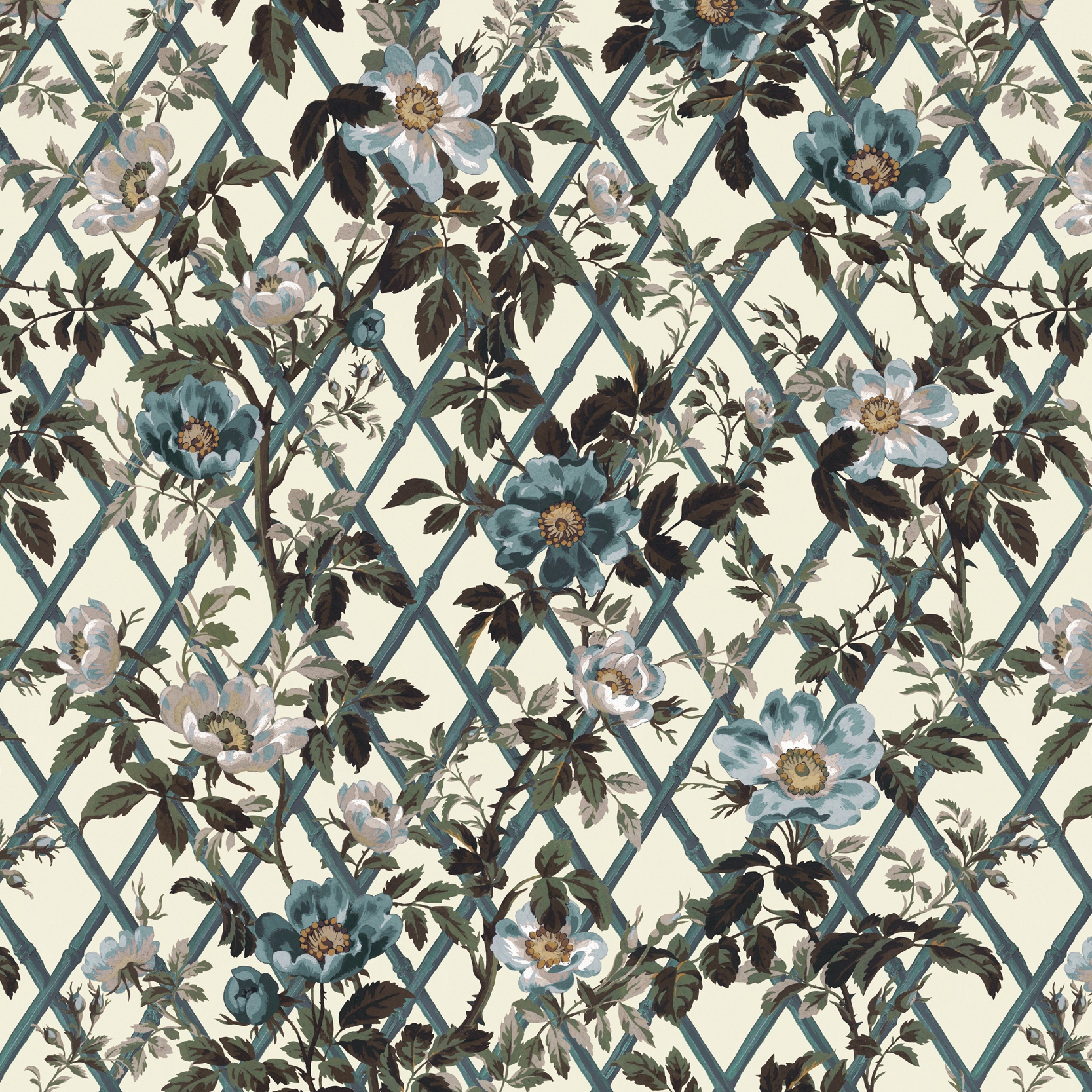 BRYHER ROSE Wallpaper - Lapis Blue