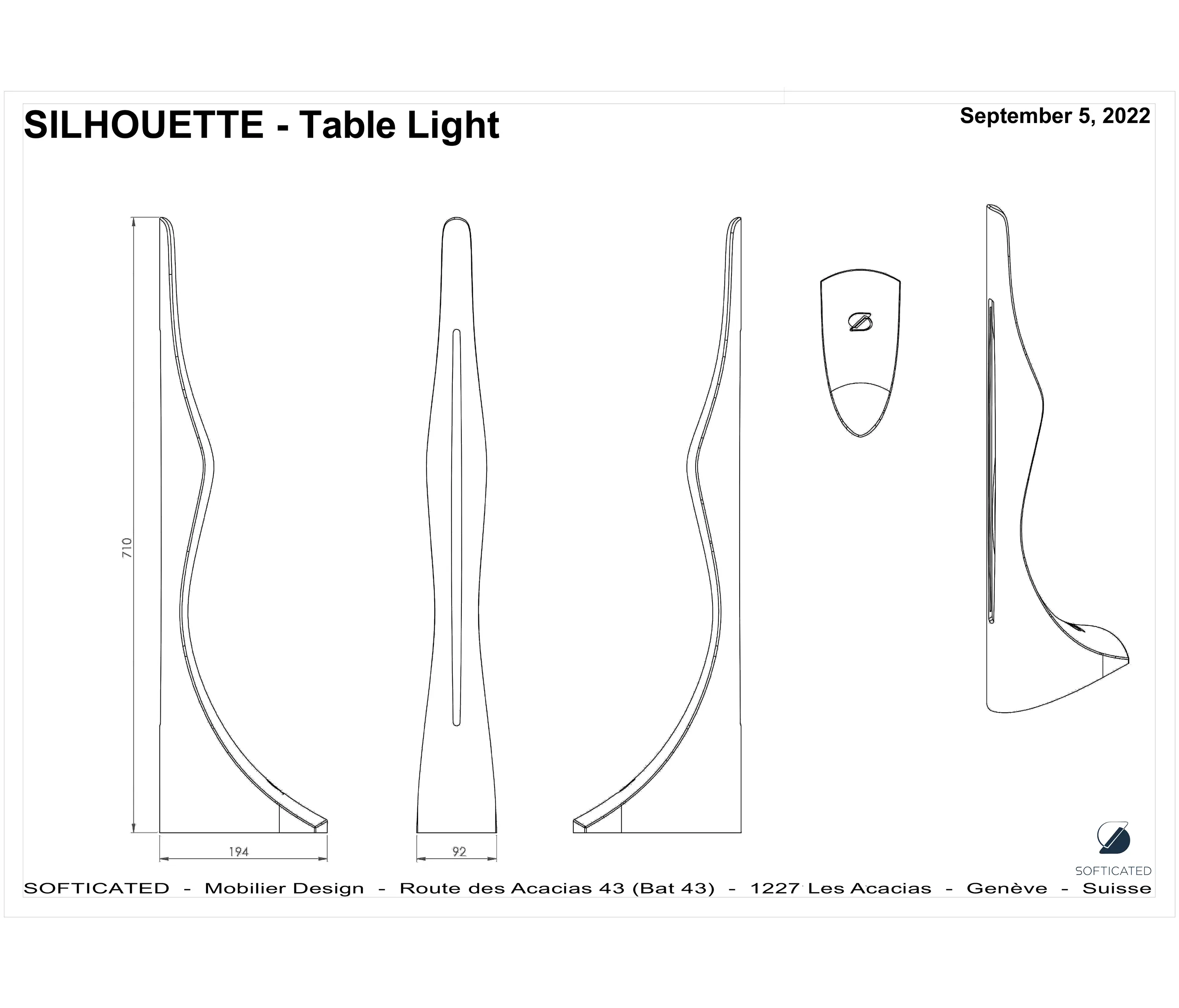 Softicated - Silhouette I Table Lamp (Cupper)