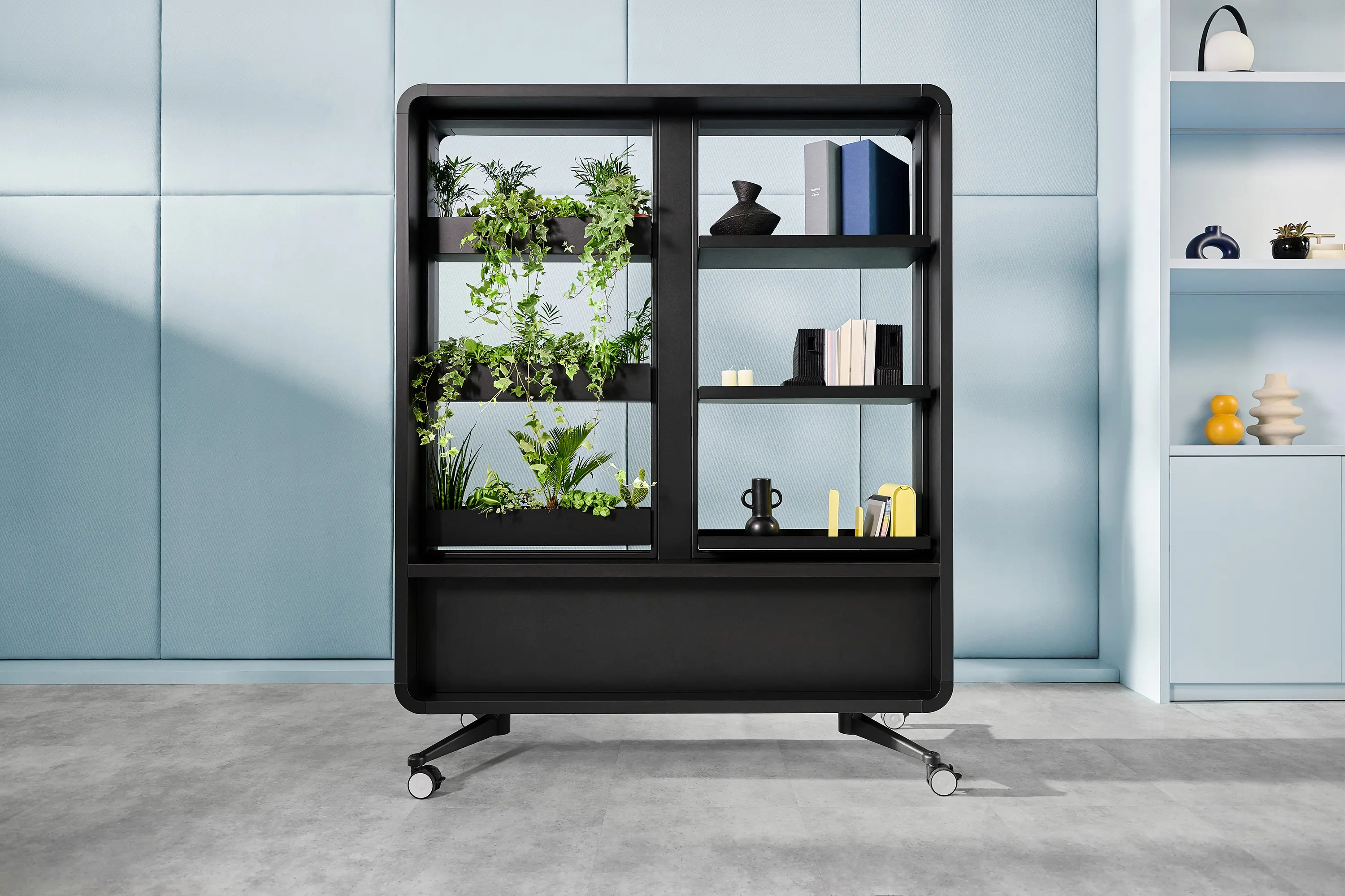 Hushoffice - HushWall | 3 Shelves, 3 Pots