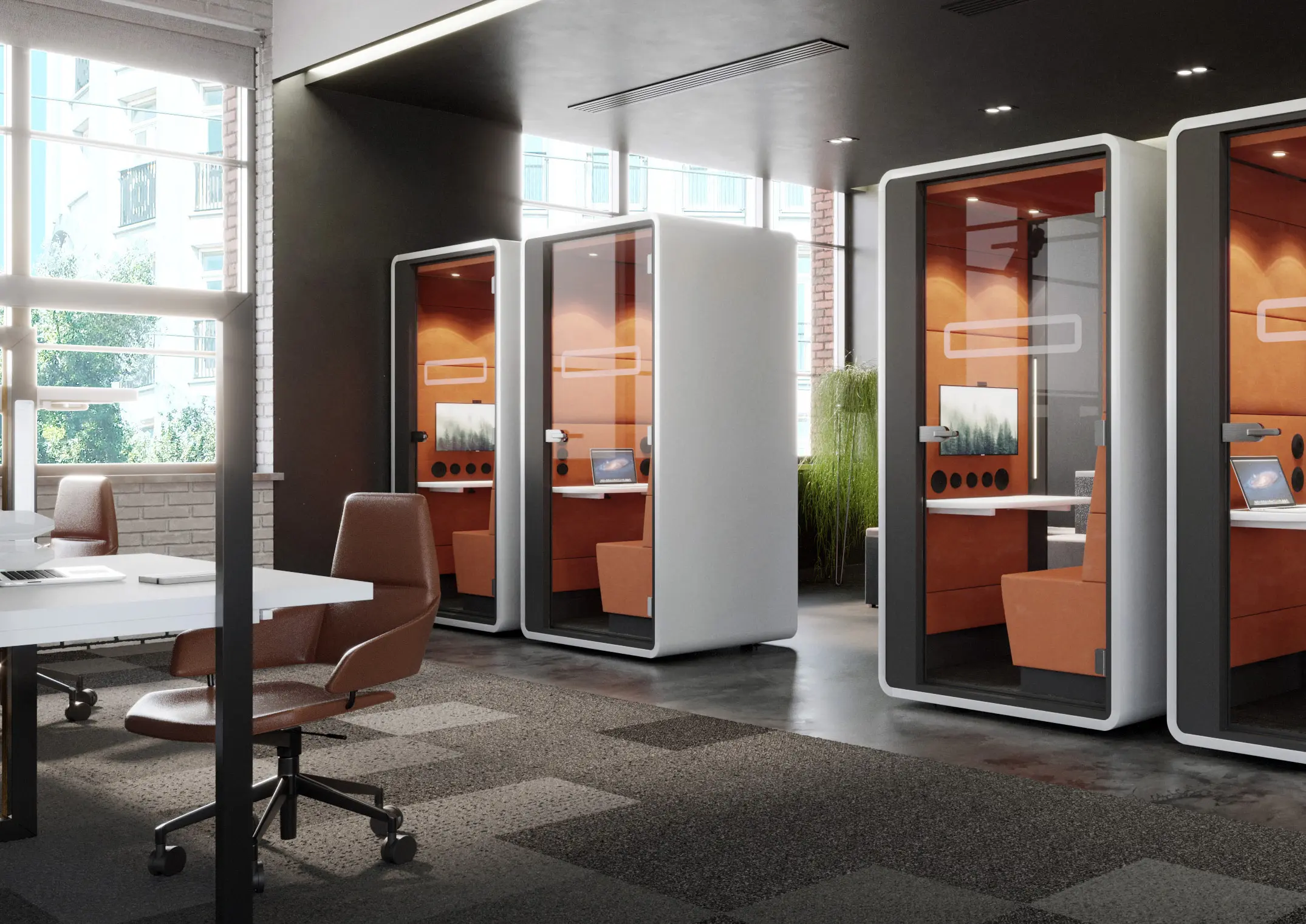 Hushoffice - HushHybrid | Workpod | Sienna