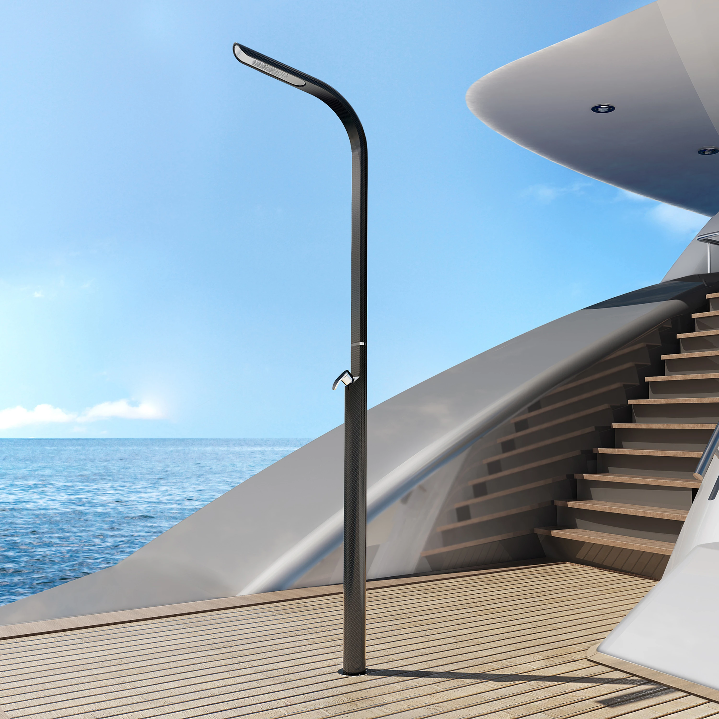 CARBON FIBER YACHT SHOWERS
