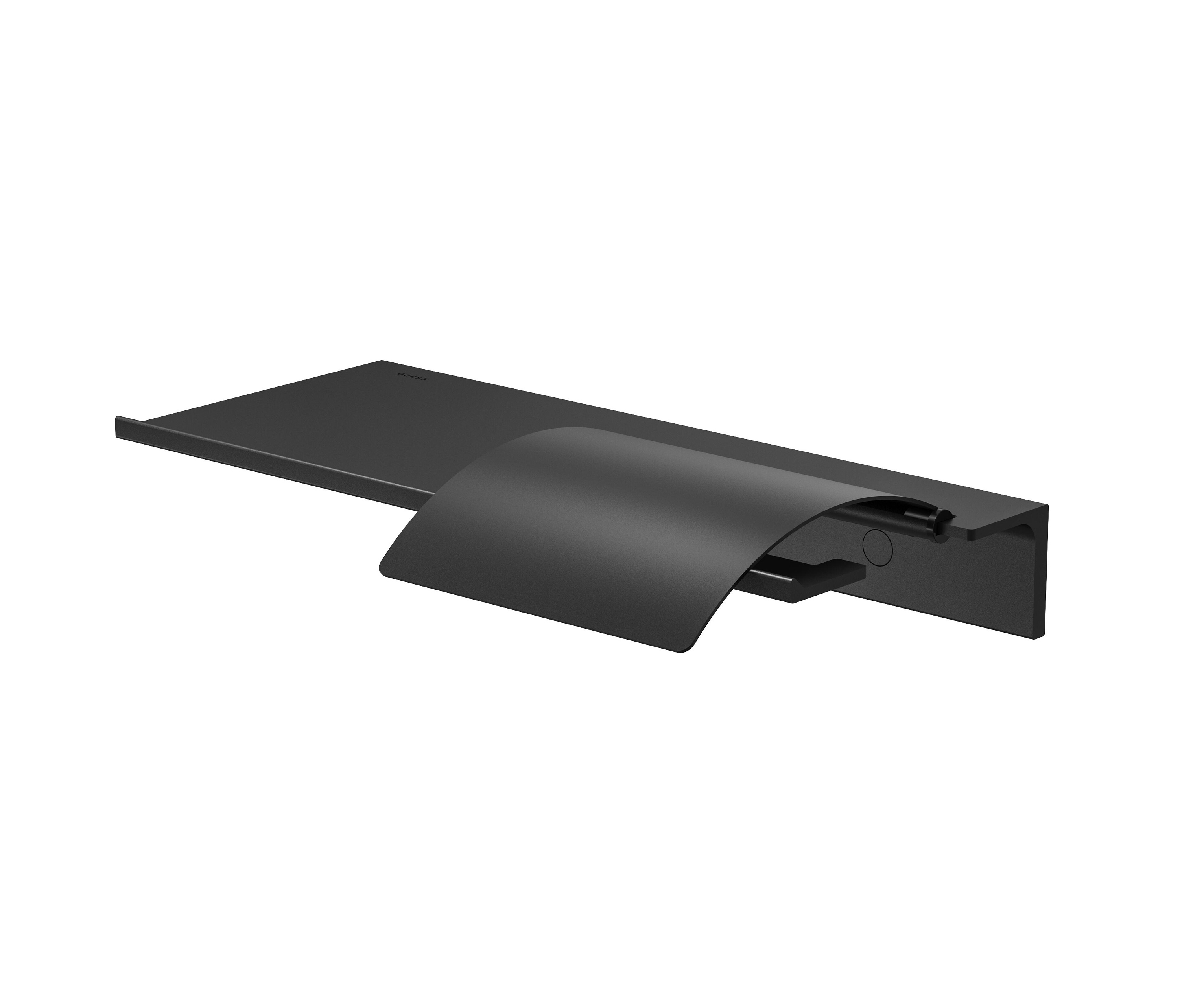 Display product Leev | Bathroom shelf 28 cm with toilet roll holder with cover Black from manufacturer Geesa