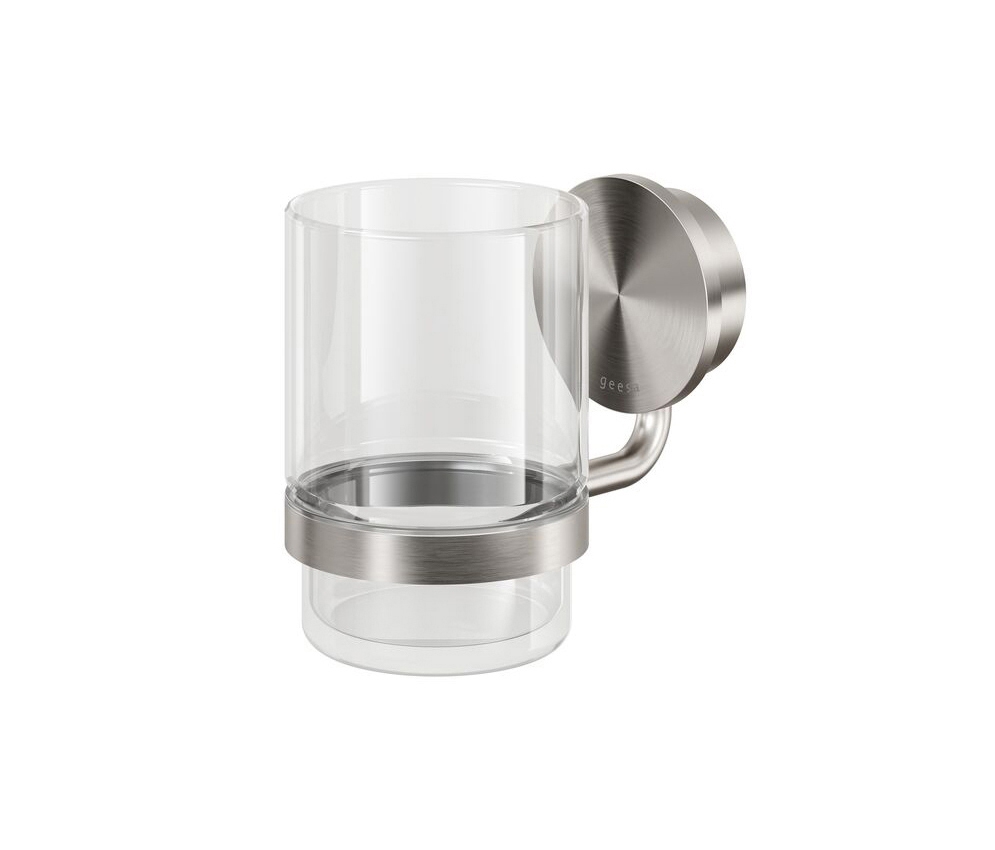 Display product Opal Brushed stainless steel | Glass holder with glass Brushed stainless steel from manufacturer Geesa