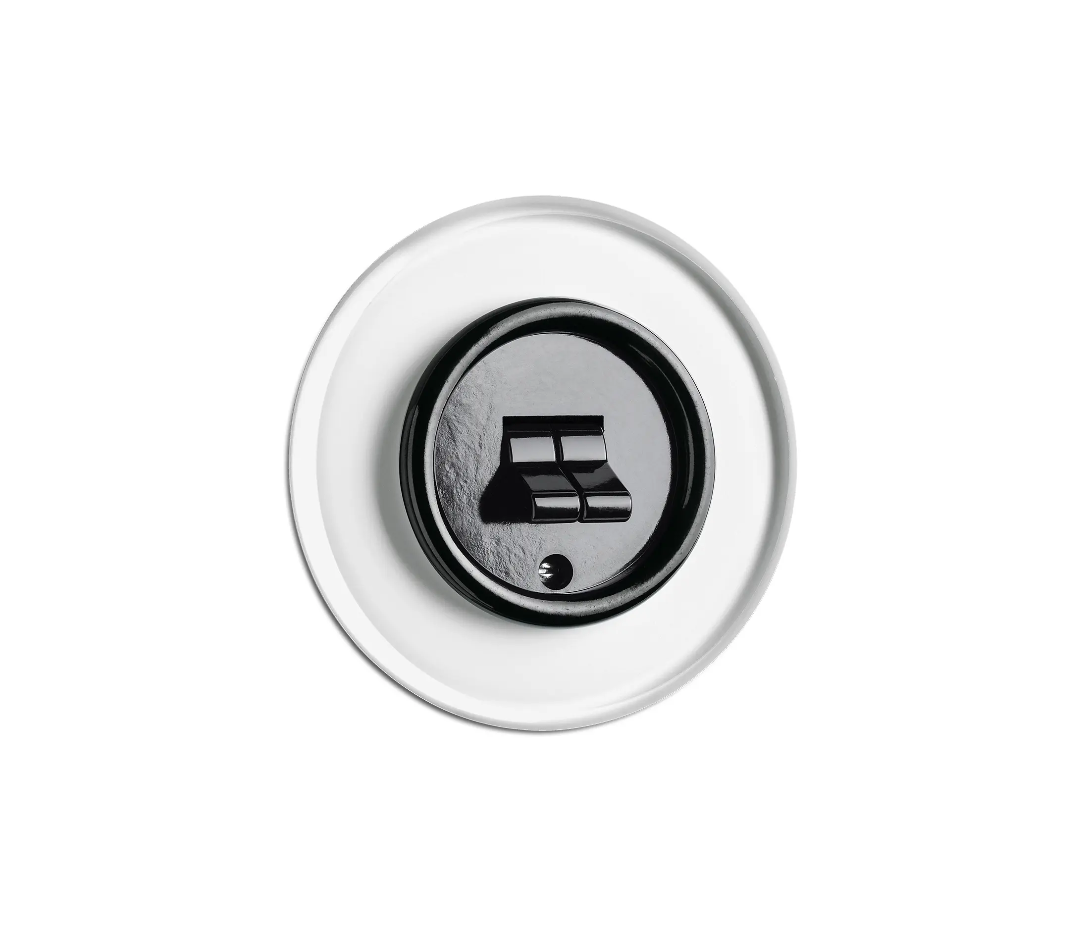 THPG - Double toggle switch white glass bakelite