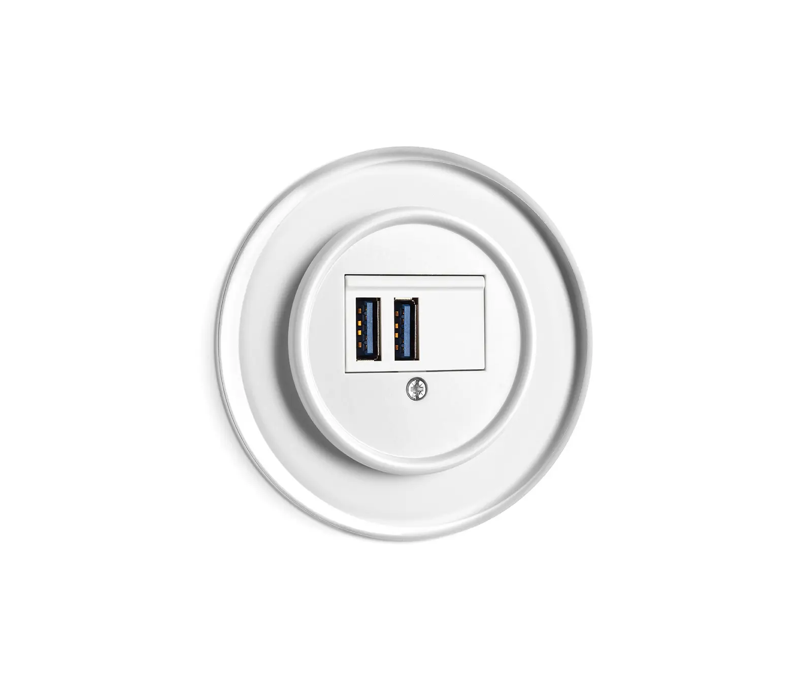 THPG - USB charge station white glass duroplast