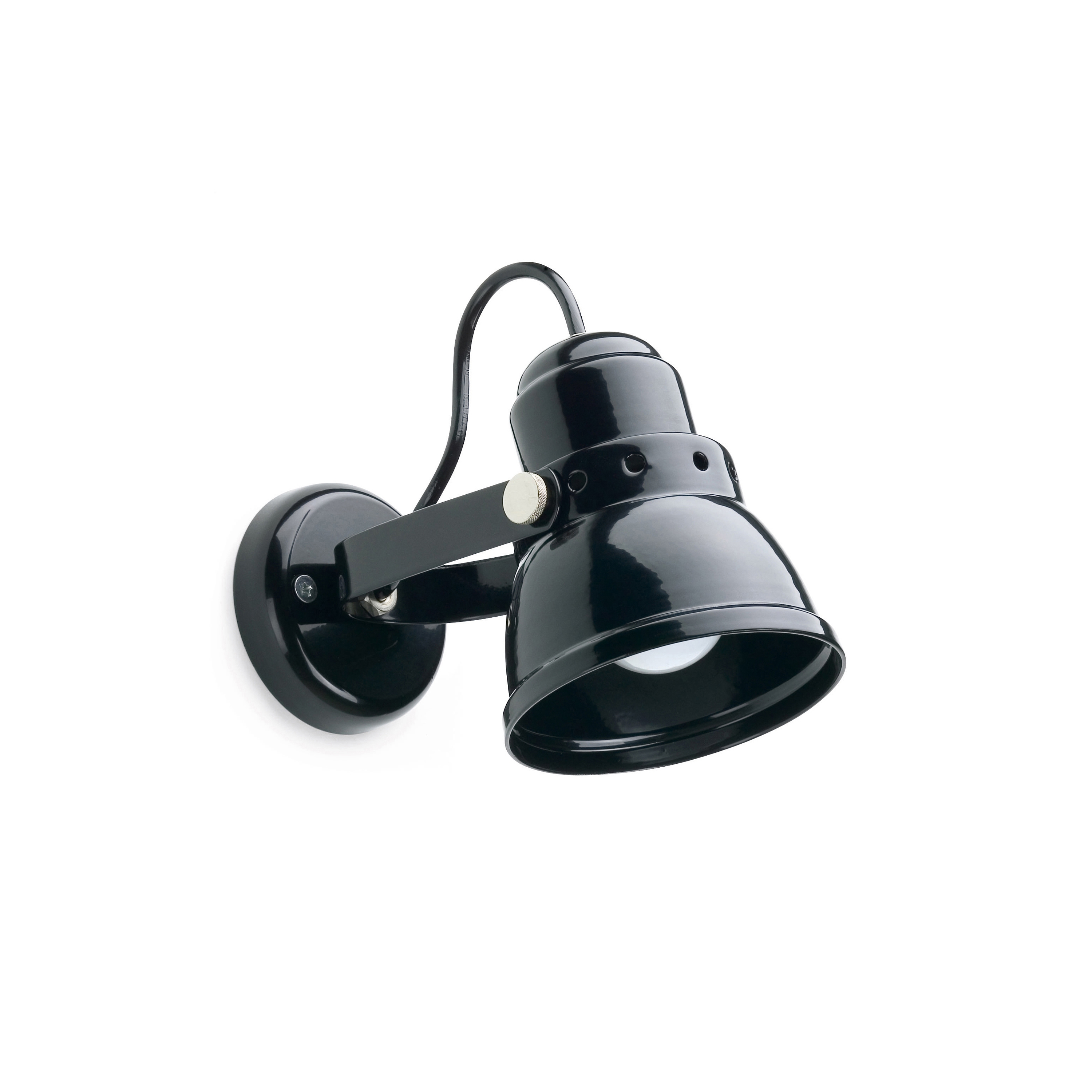 Steel wall lamp small black