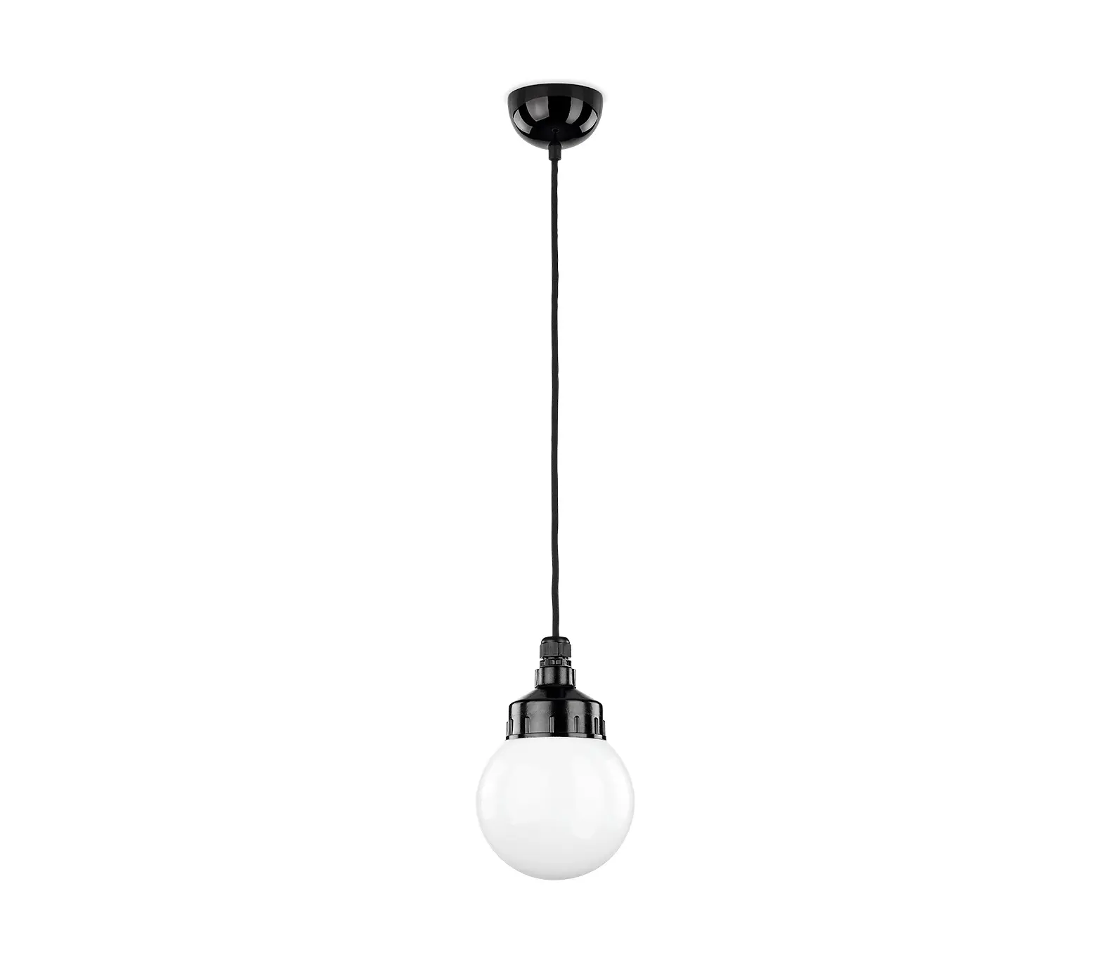 THPG - Pendant lamp Bakelite opal glass, globe