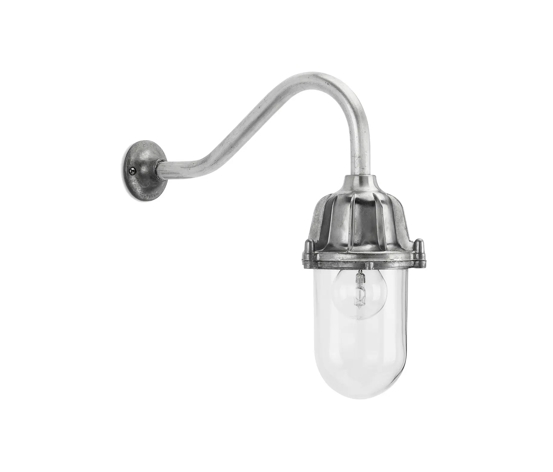 THPG - Wandleuchte Aluminiumguss mit Schwanenhals, Glaskolben klar