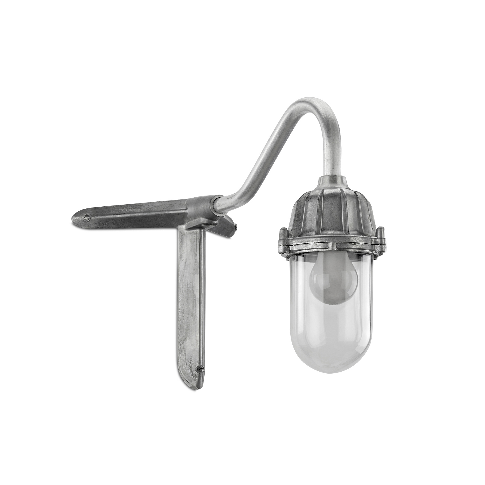 Afficher le produit Wall lamp - cast aluminium with swan neck with corner bracket, clear glass du fabricant THPG