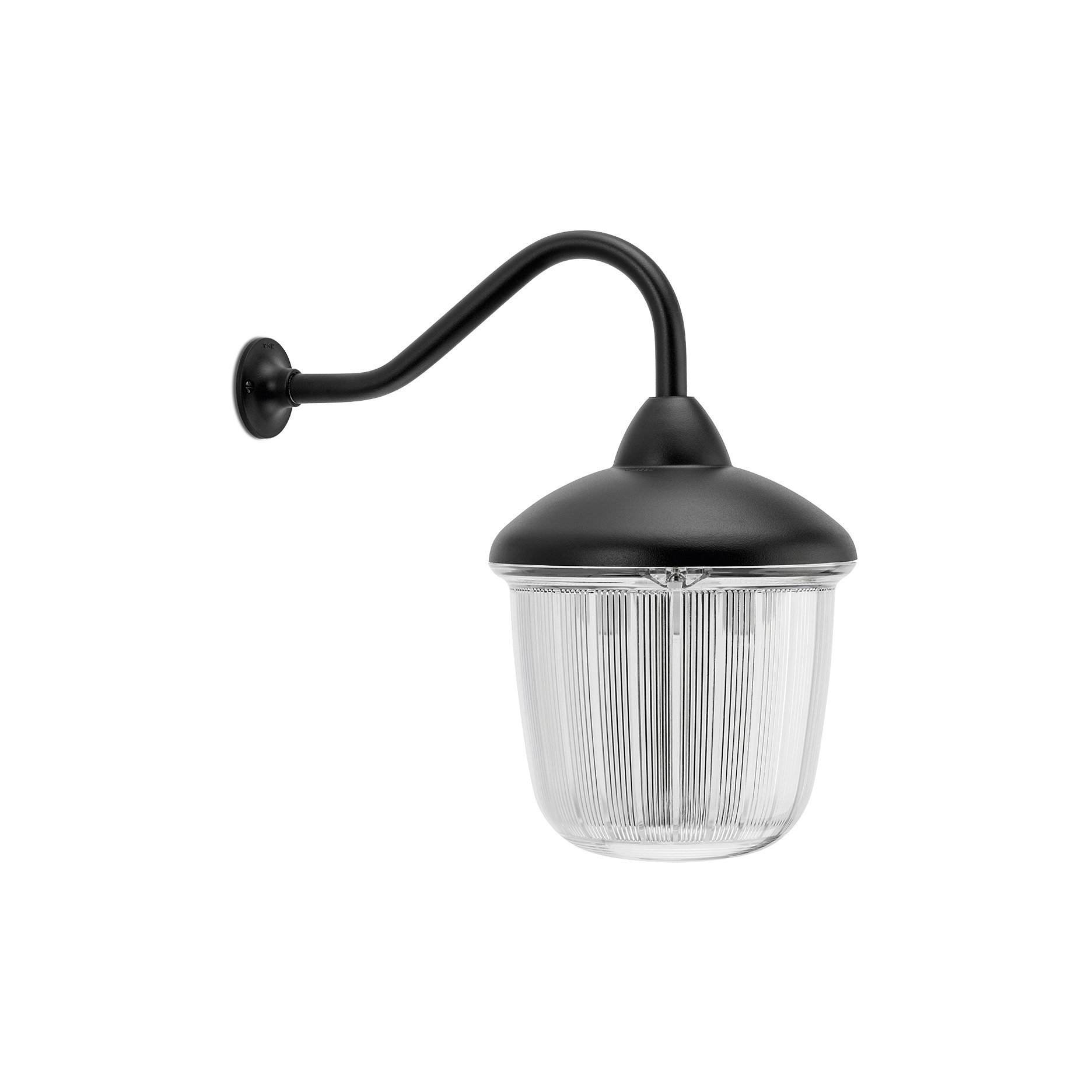 Afficher le produit Large wall lamp - cast aluminium with swan neck black painted du fabricant THPG