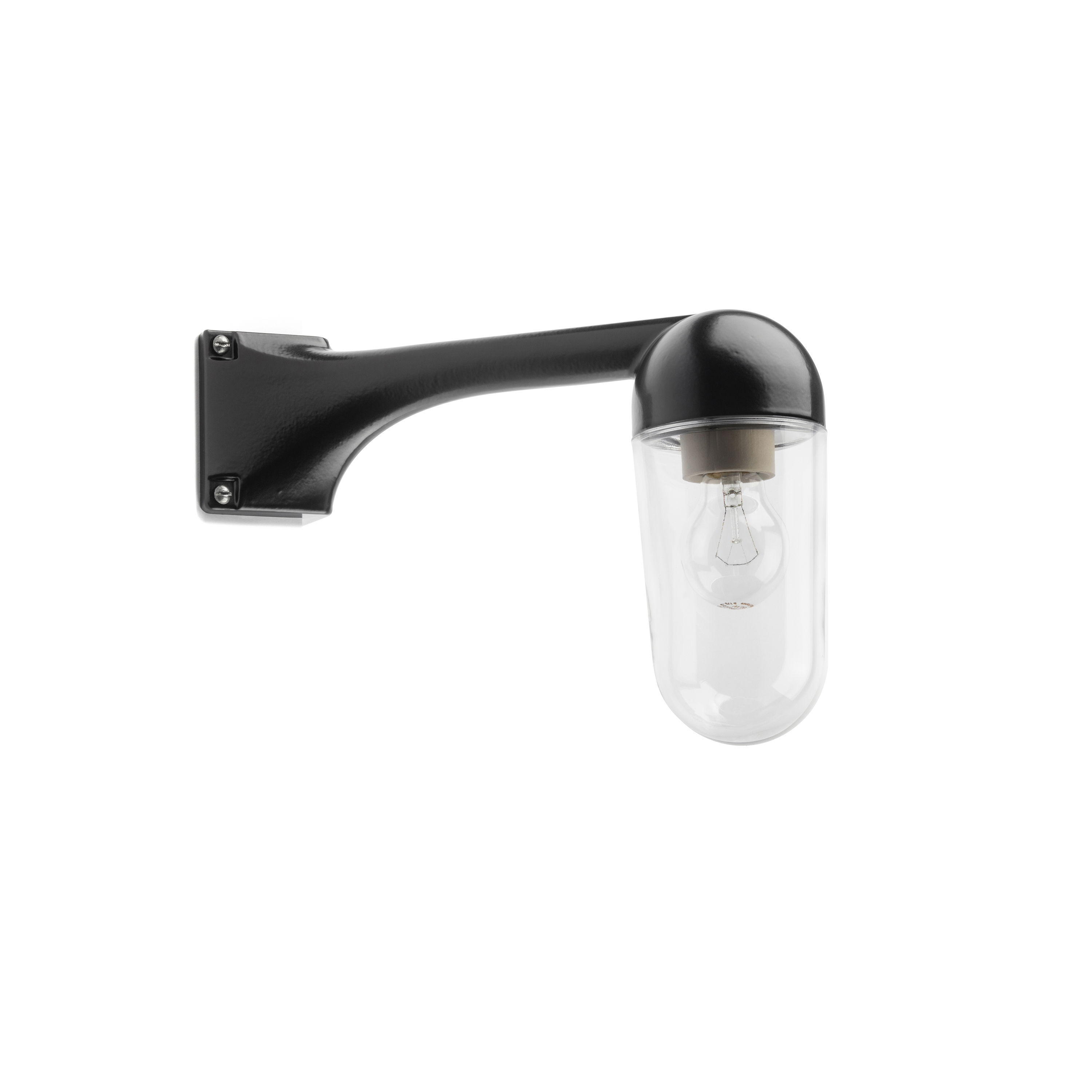 Wall-mounted, cast aluminium lamp, corner mounting 90 degrees black