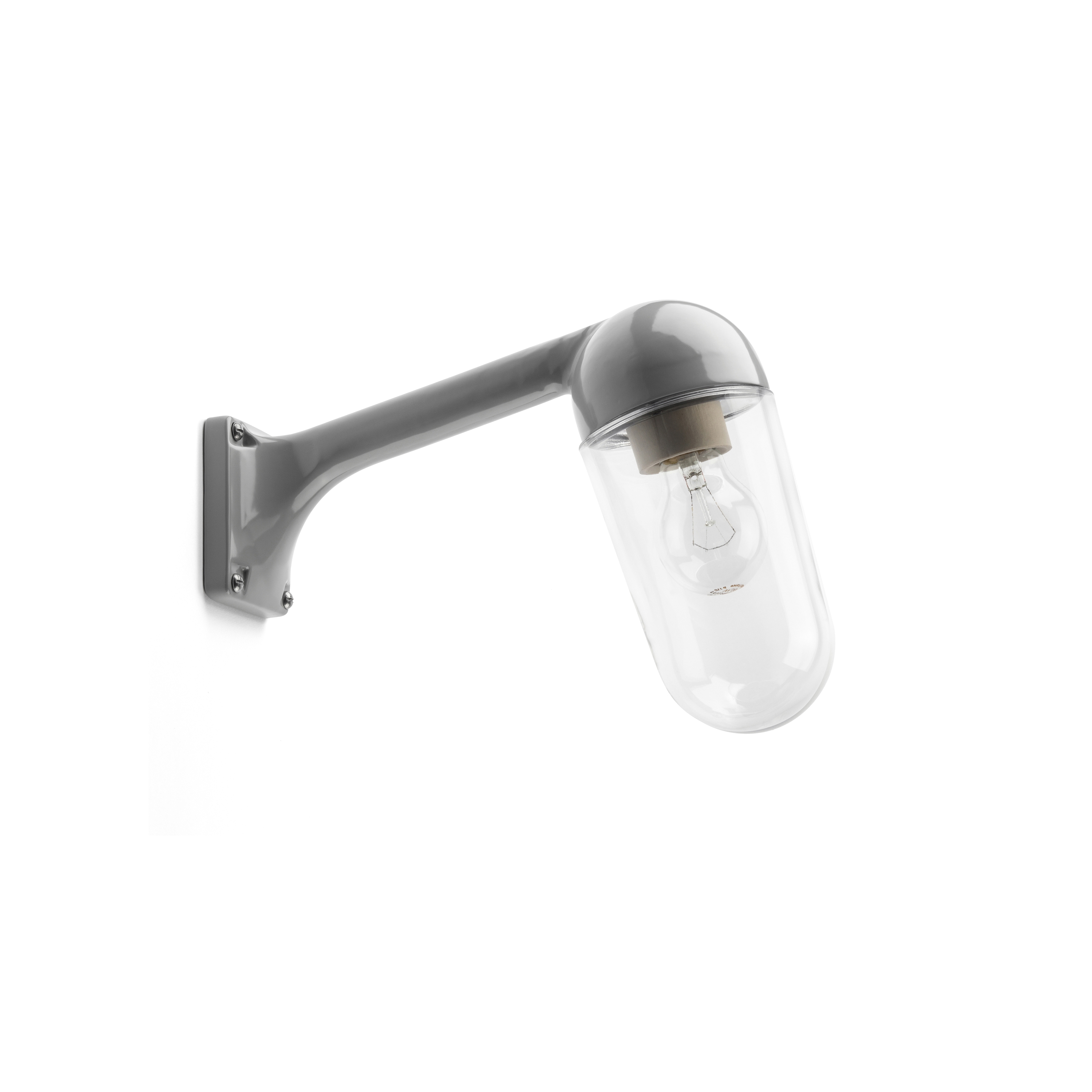 Wall-mounted, cast aluminium lamp 80 degrees grey