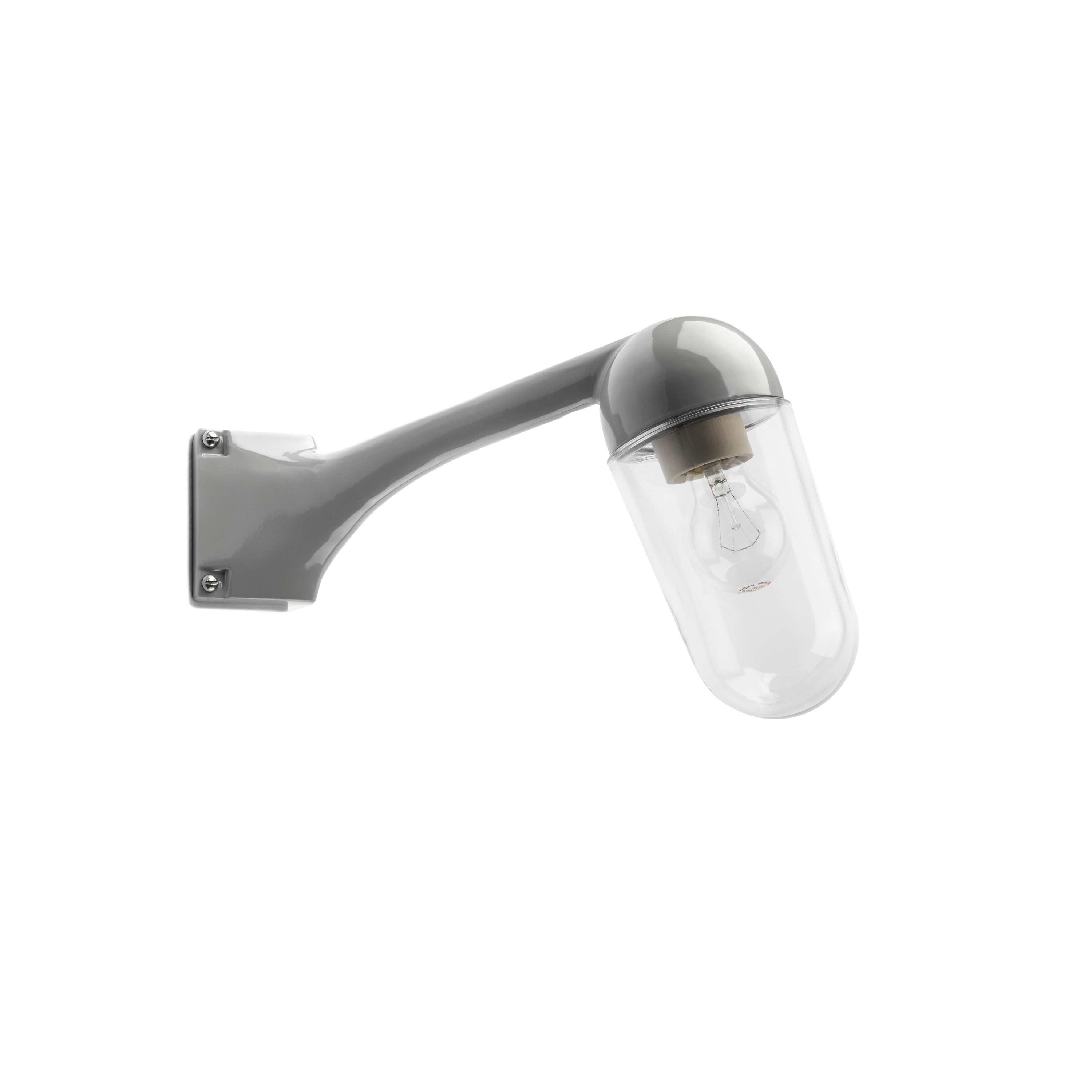 Wall-mounted, cast aluminium lamp, corner mounting 80 degrees grey