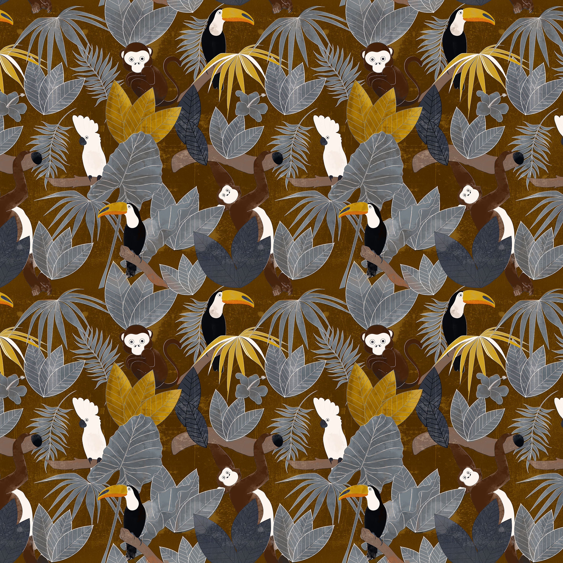 Pattern design | Jungle Naif Gold