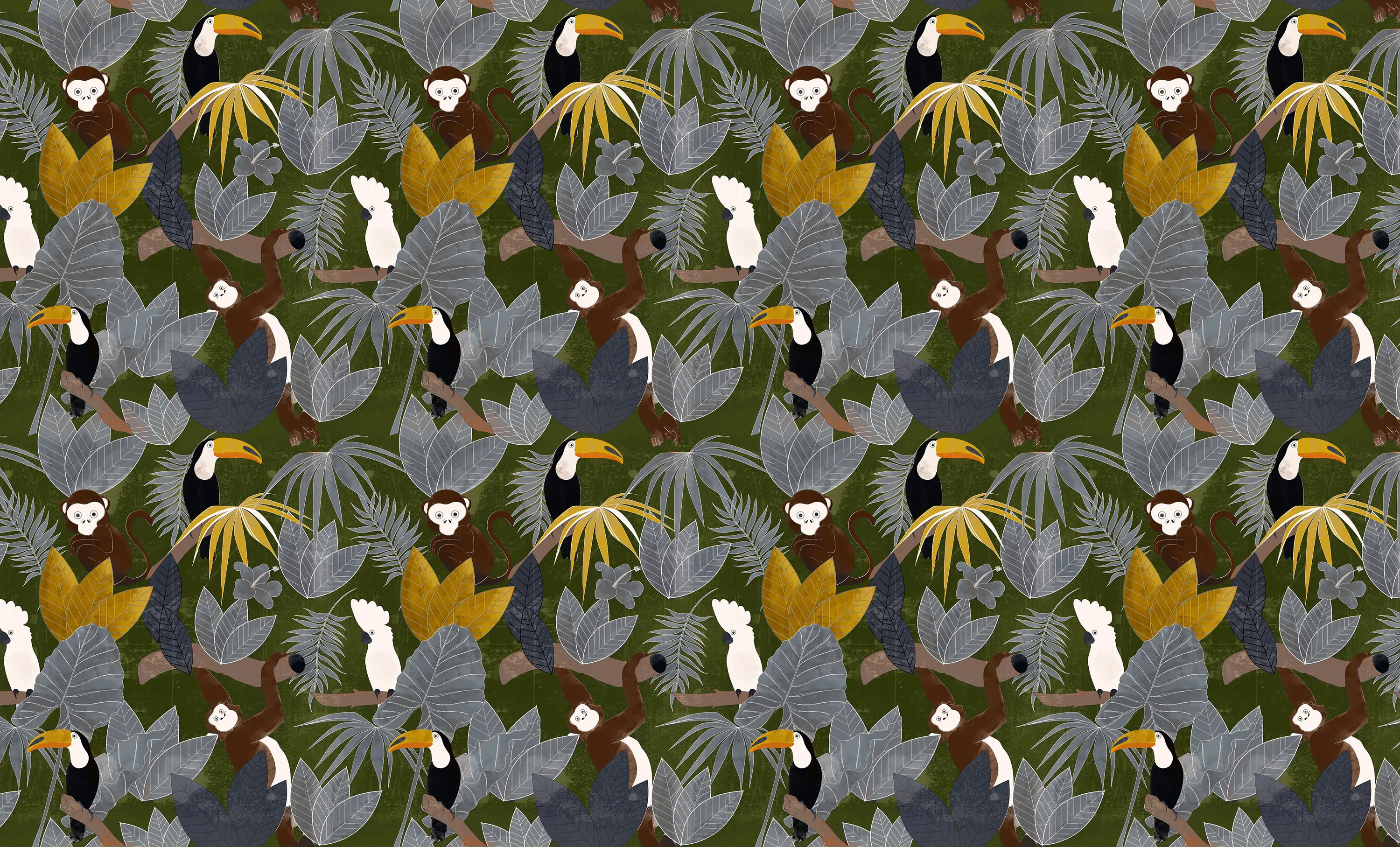 Officinarkitettura - Pattern design | Jungle Naif Green