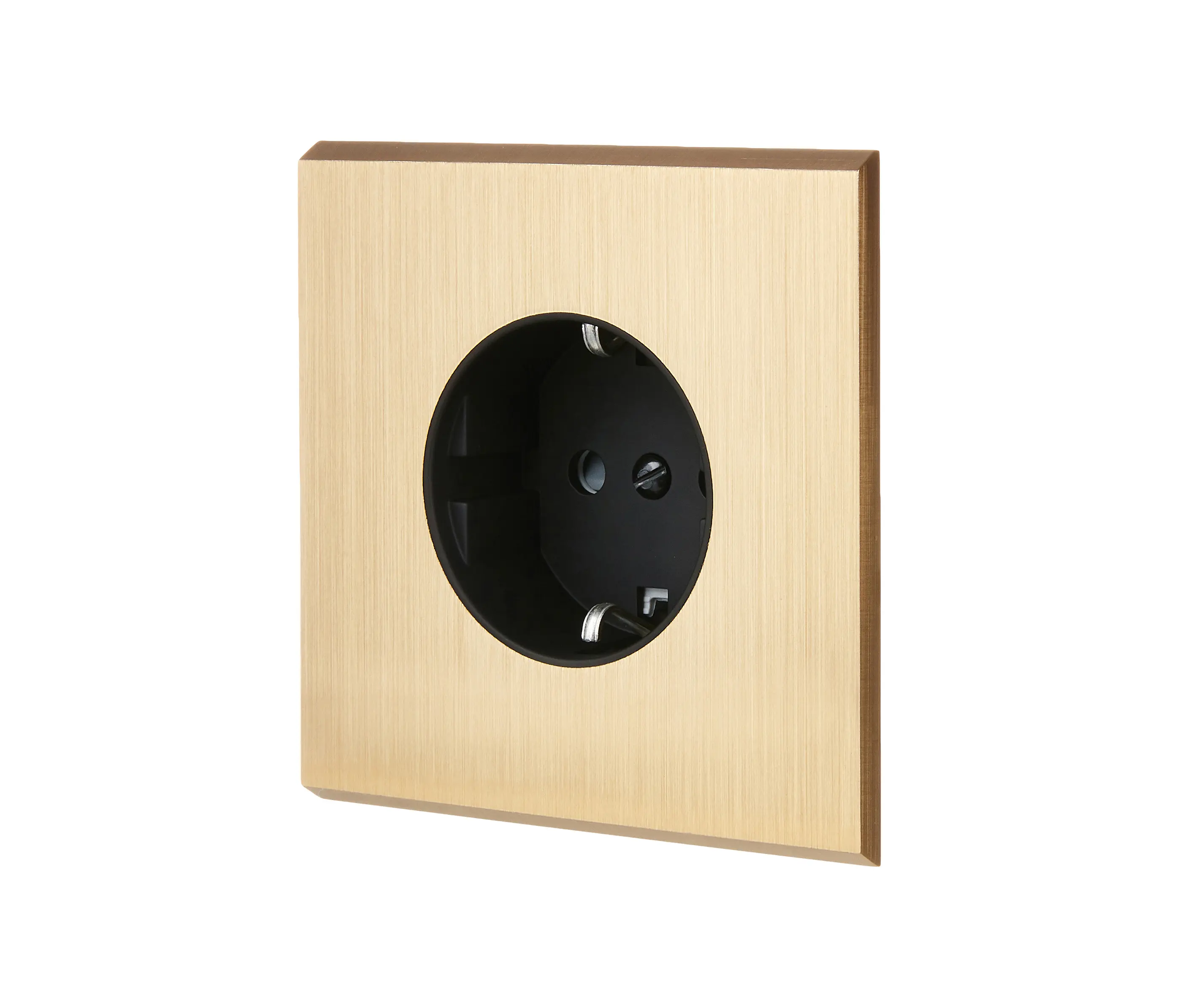 Modelec - Brushed Brass - SIngle cover plate - 1 Schuko Socket