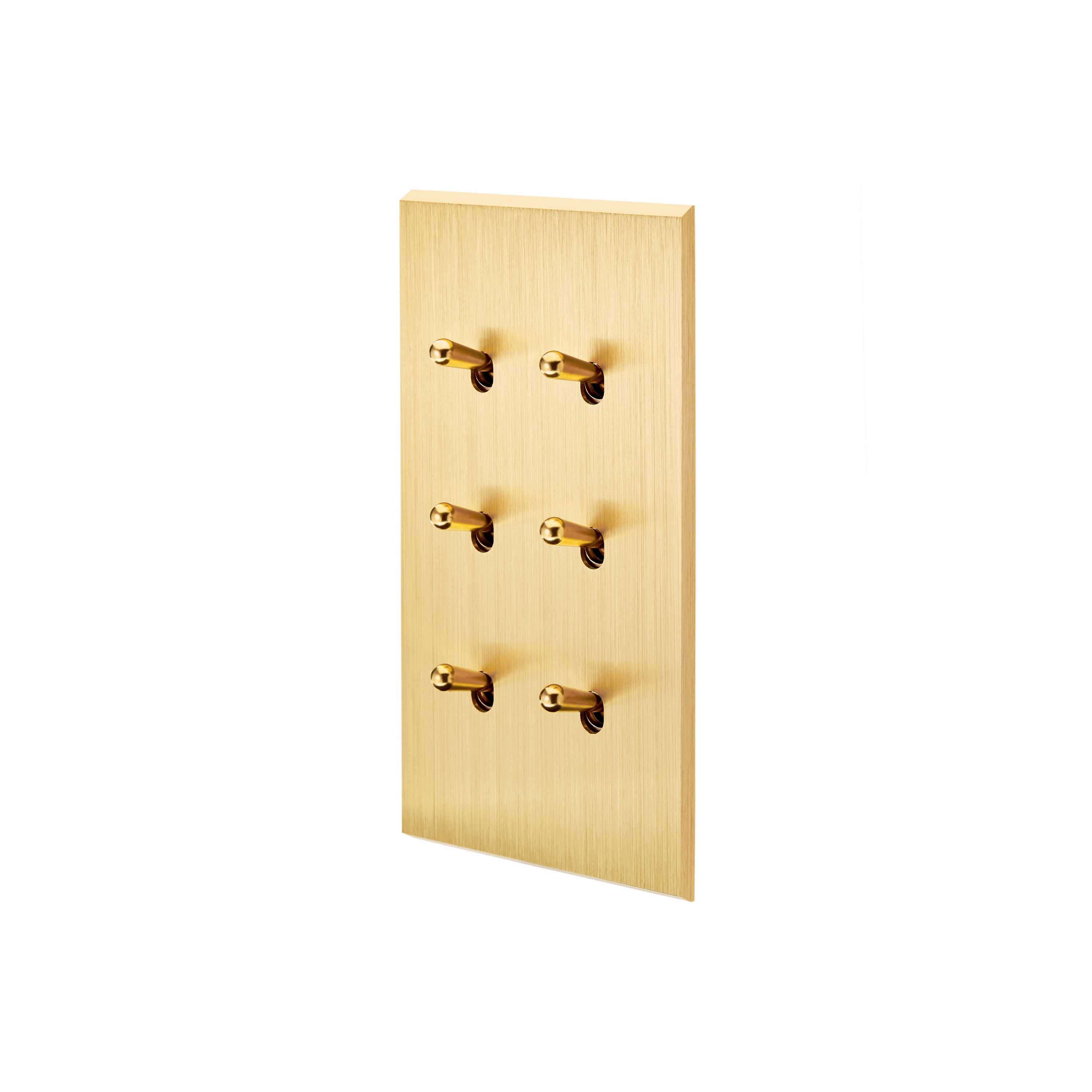 Afficher le produit Laiton Brossé - Plaque double verticale - 6 leviers du fabricant Modelec