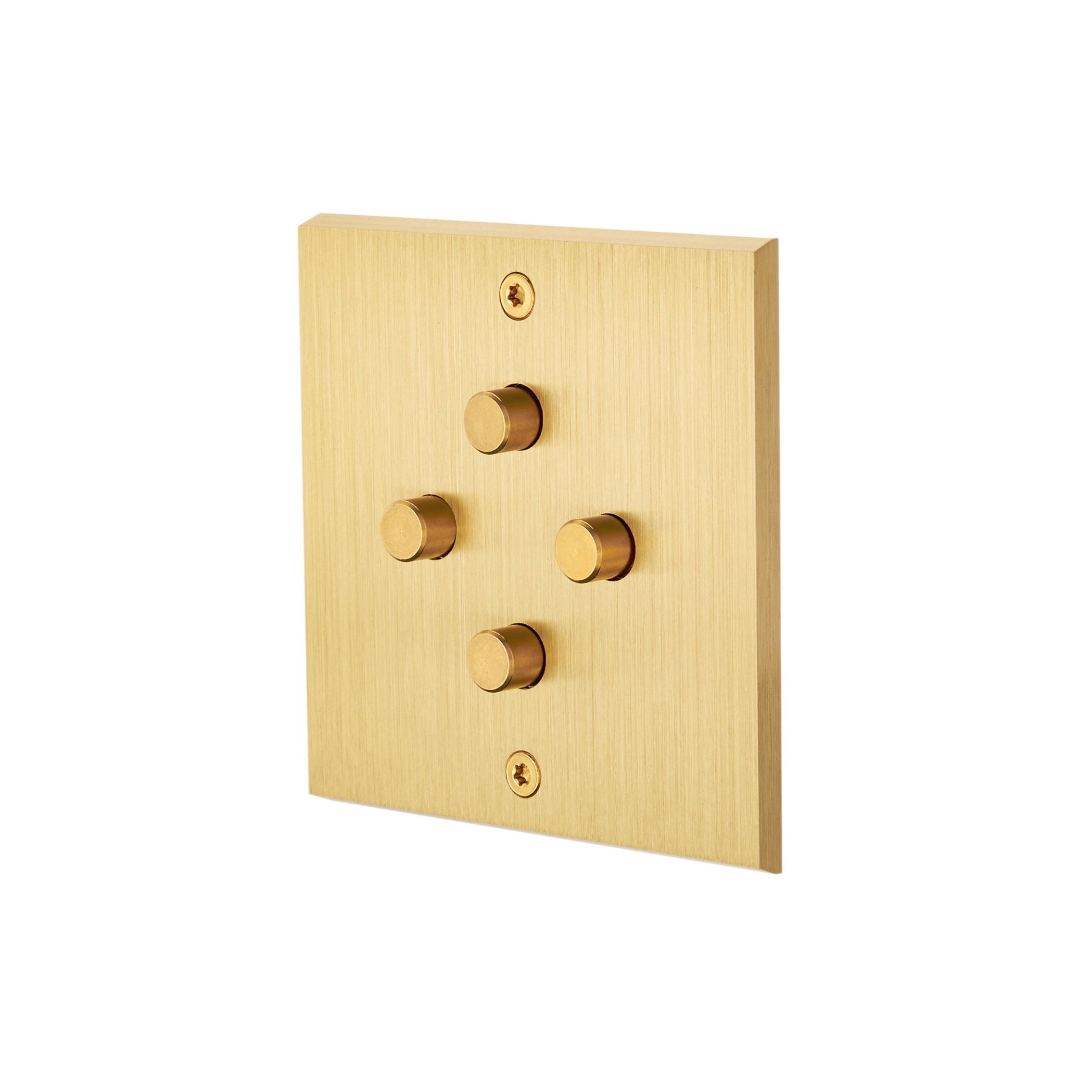 Mostra il prodotto Brushed Brass - Single Cover Plate - 4 PUSH del produttore Modelec